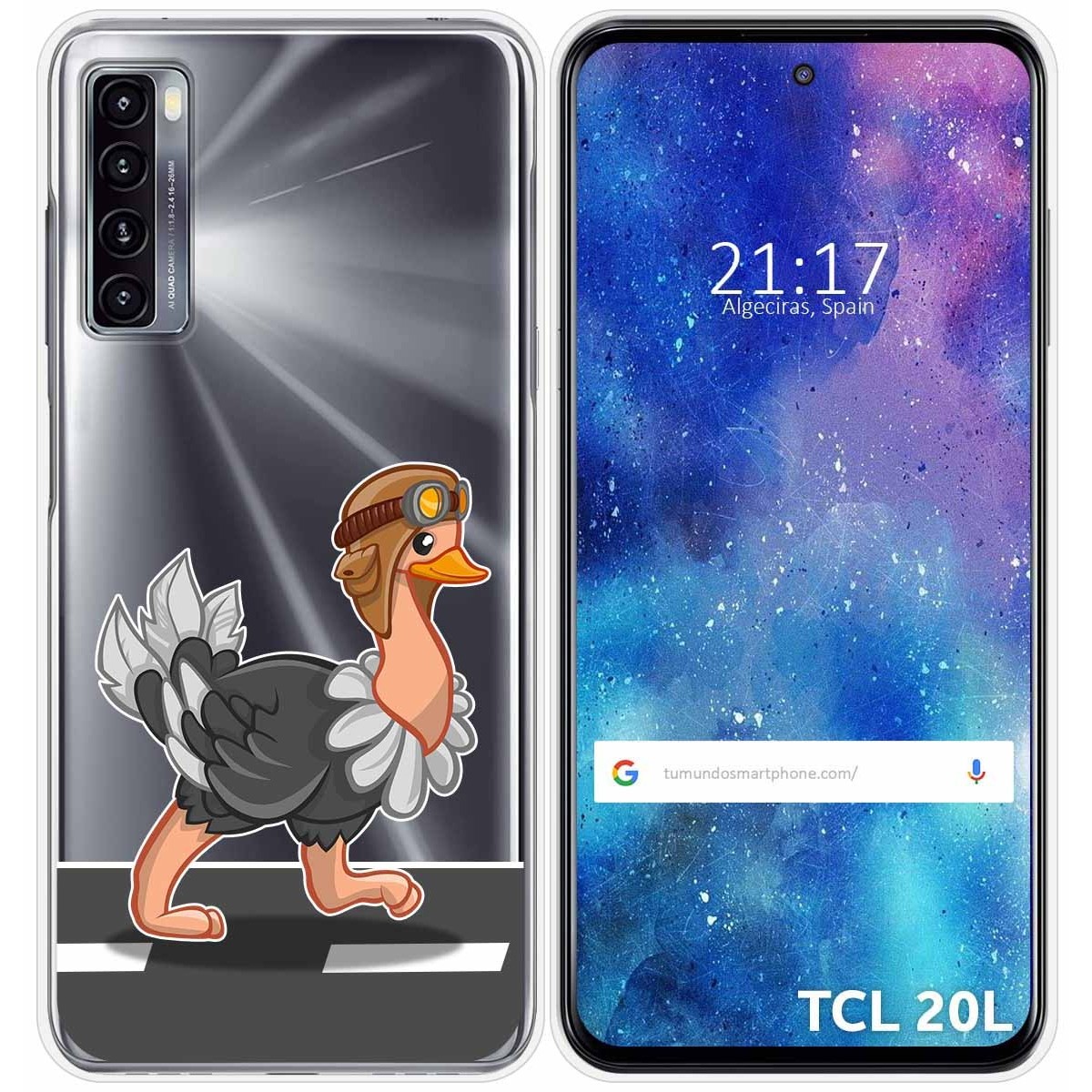 Funda Gel Transparente para TCL 20L / 20L+ diseño Avestruz Dibujos