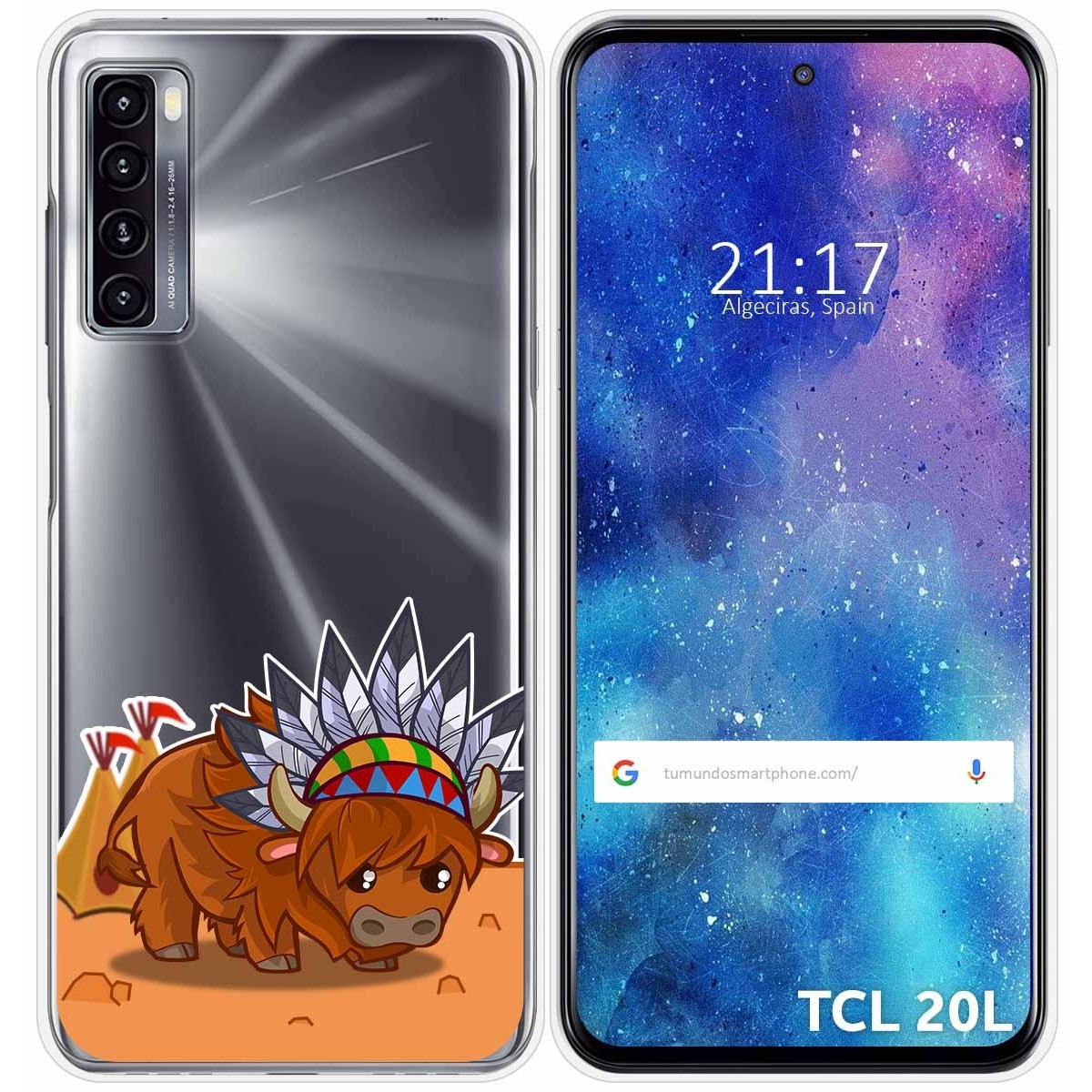Funda Gel Transparente para TCL 20L / 20L+ diseño Bufalo Dibujos