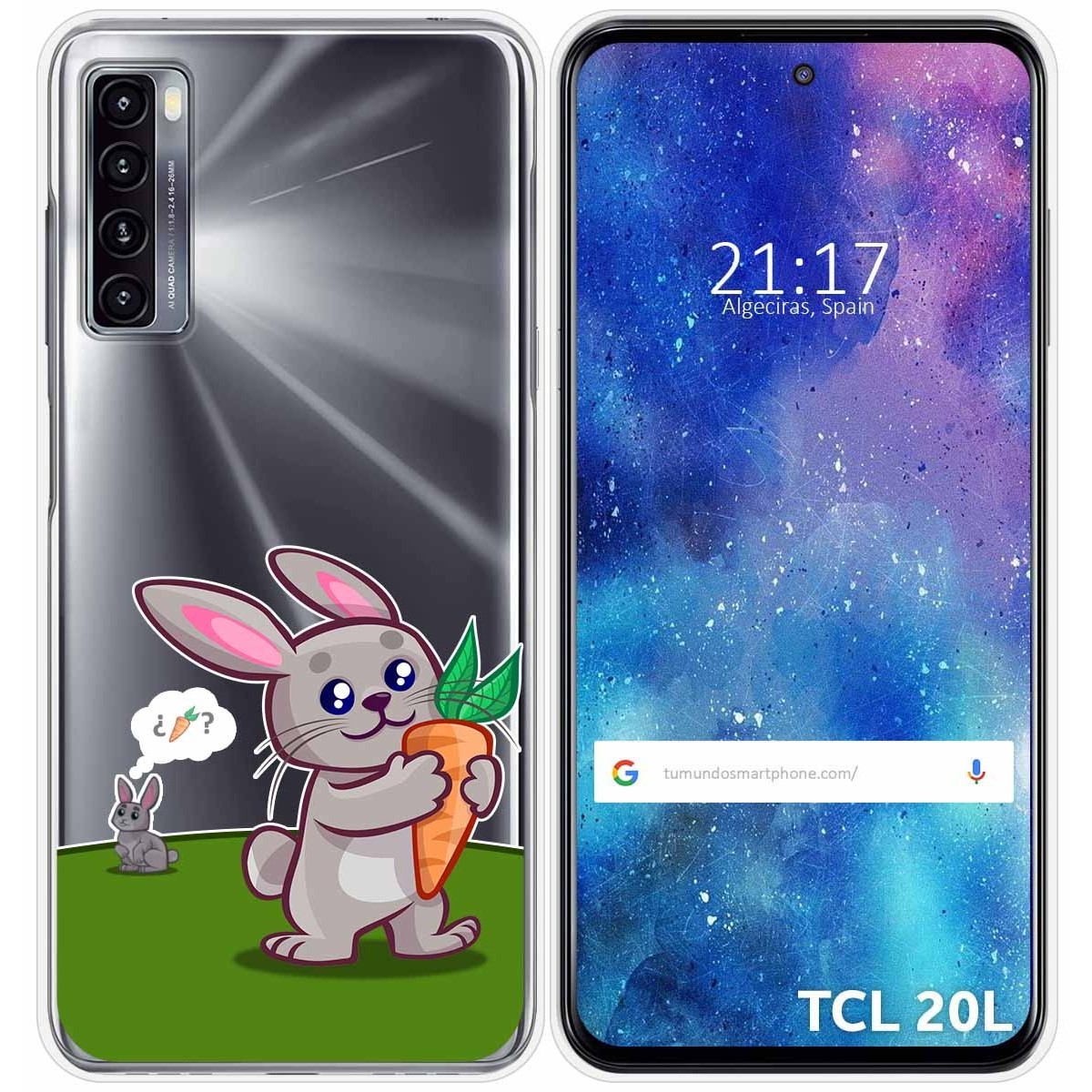 Funda Gel Transparente para TCL 20L / 20L+ diseño Conejo Dibujos