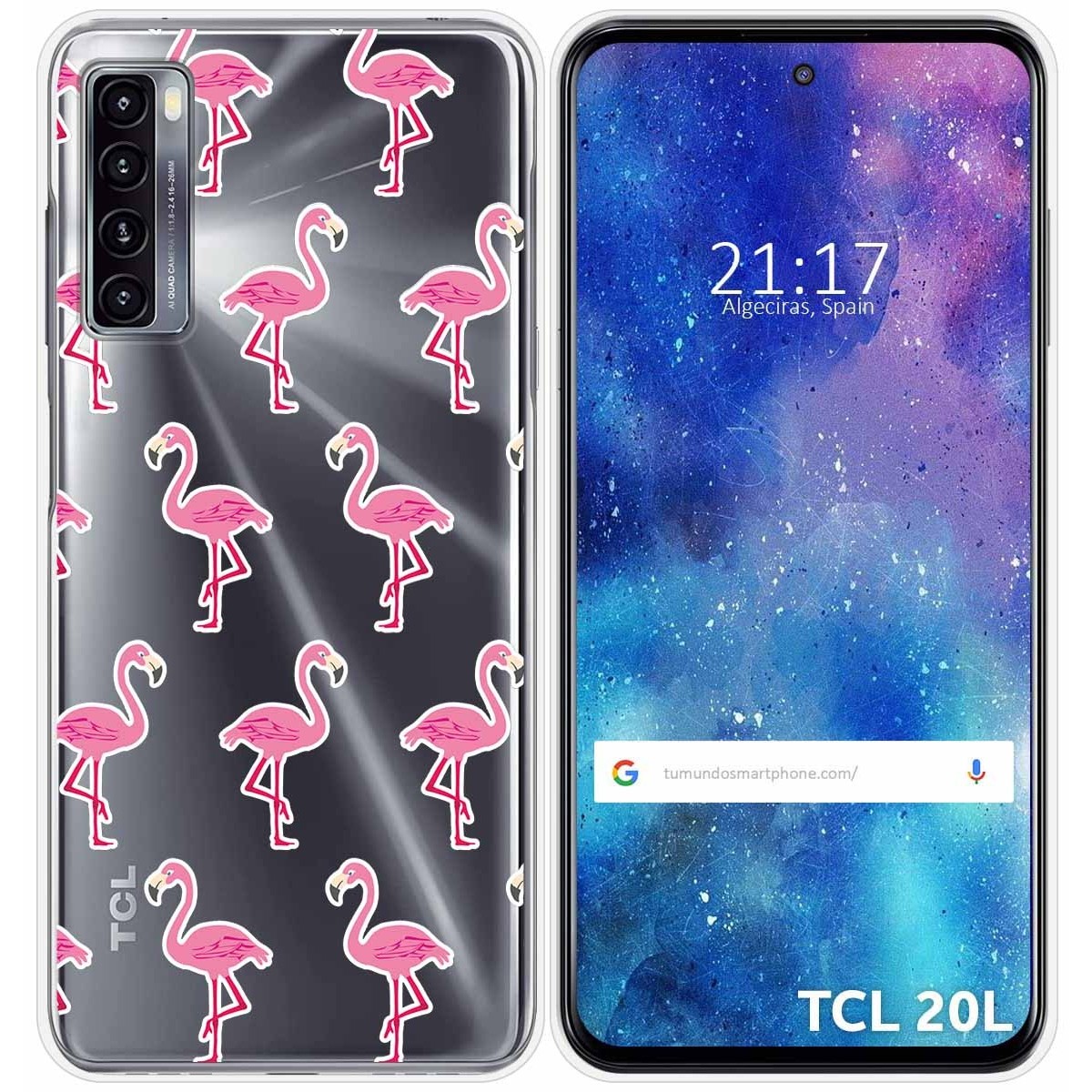 Funda Gel Transparente para TCL 20L / 20L+ diseño Flamenco Dibujos
