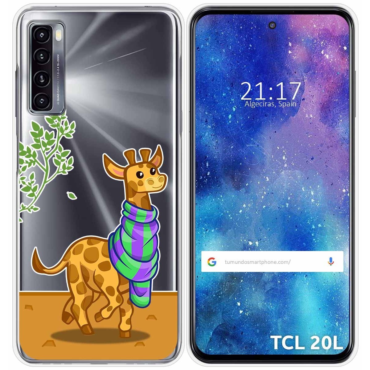 Funda Gel Transparente para TCL 20L / 20L+ diseño Jirafa Dibujos