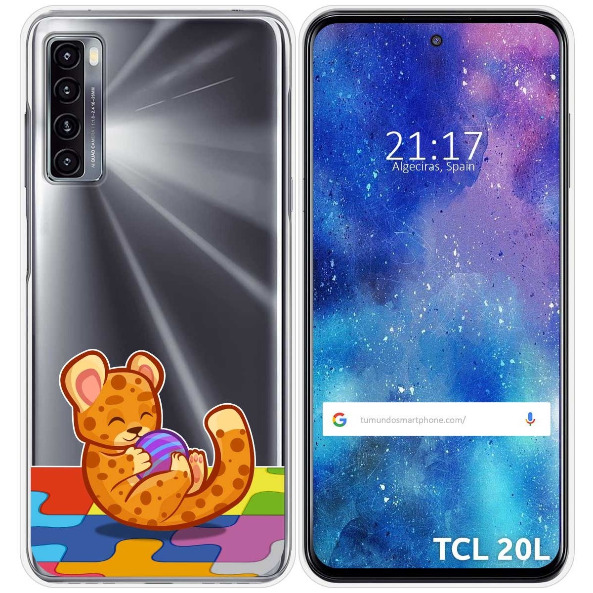 Funda Gel Transparente para TCL 20L / 20L+ diseño Leopardo Dibujos