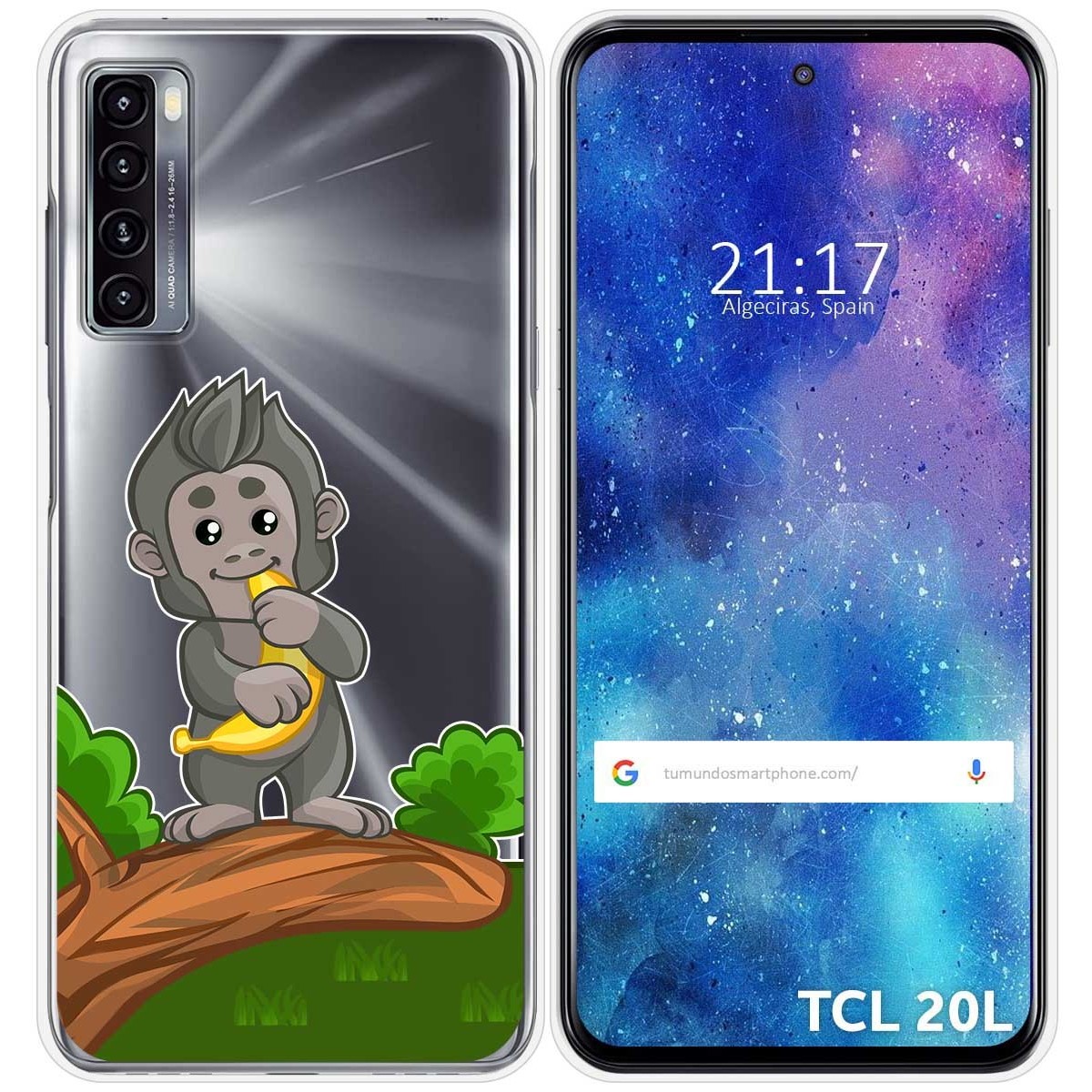 Funda Gel Transparente para TCL 20L / 20L+ diseño Mono Dibujos