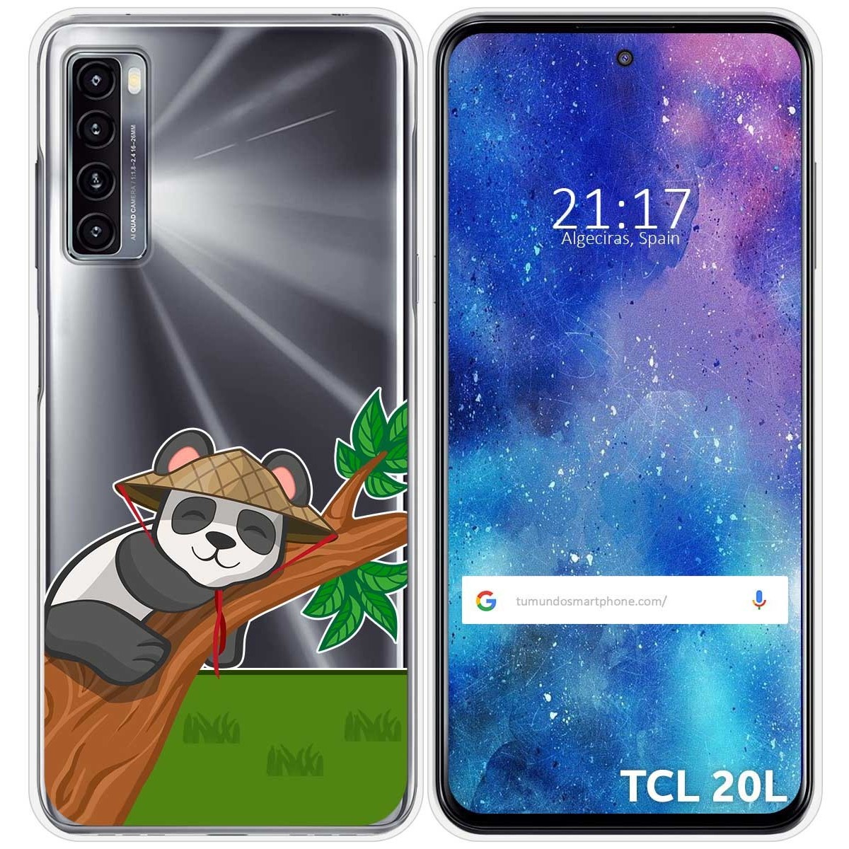 Funda Gel Transparente para TCL 20L / 20L+ diseño Panda Dibujos
