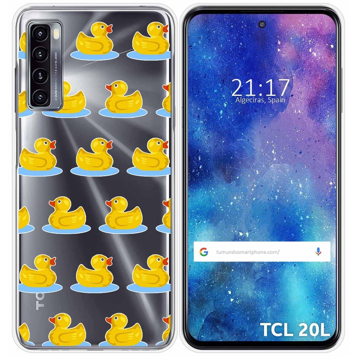 Funda Gel Transparente para TCL 20L / 20L+ diseño Pato Dibujos