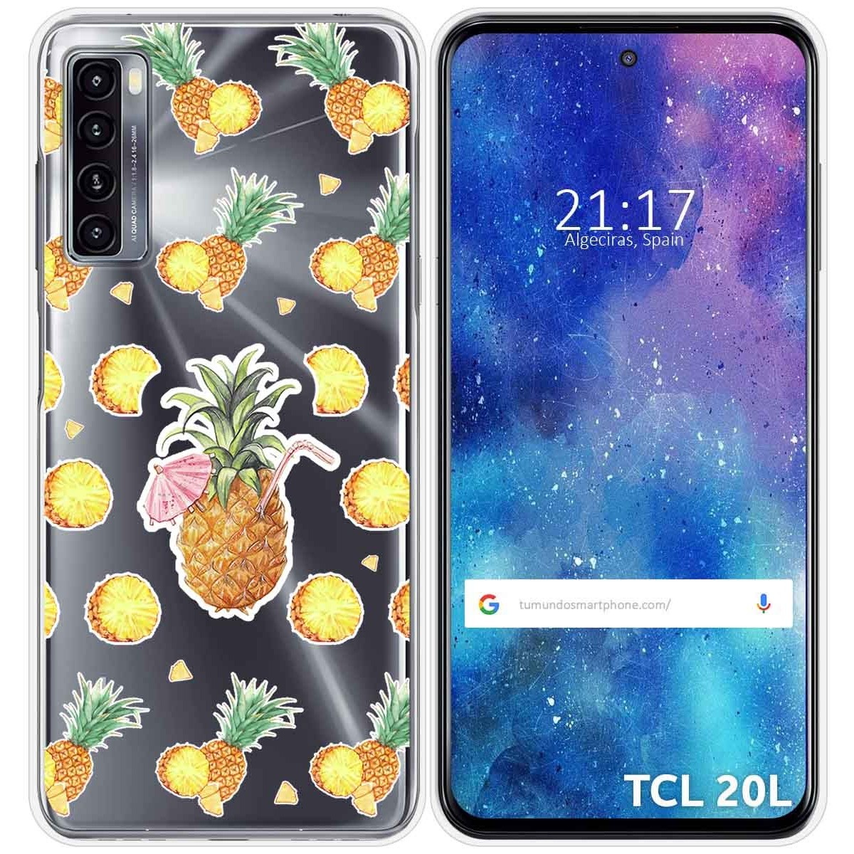Funda Gel Transparente para TCL 20L / 20L+ diseño Piña Dibujos