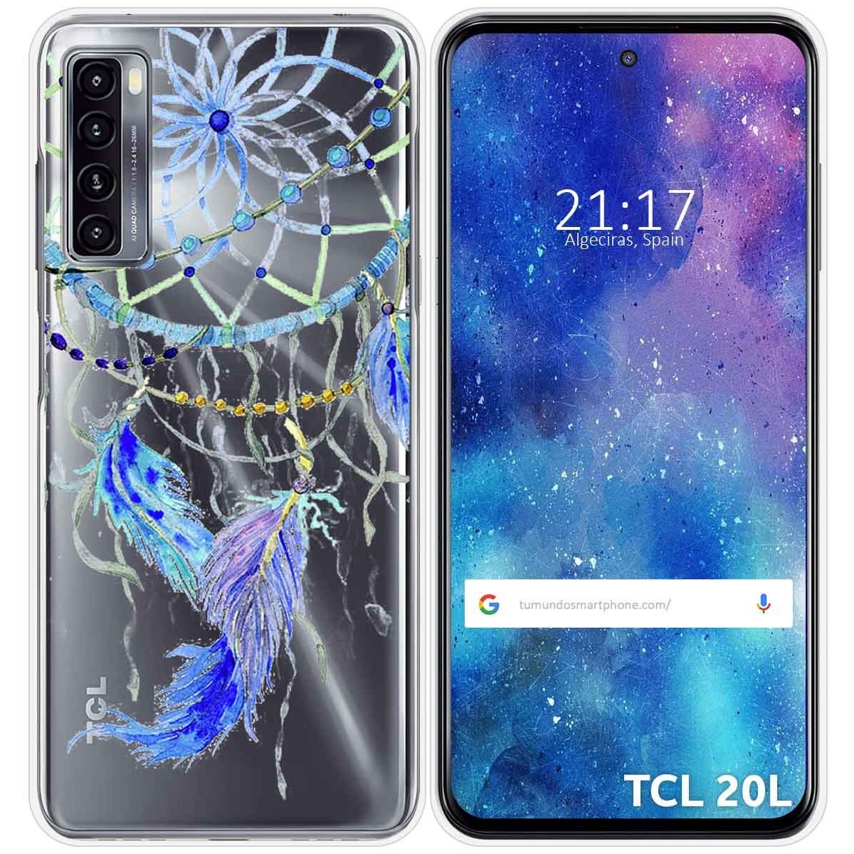 Funda Gel Transparente para TCL 20L / 20L+ diseño Plumas Dibujos