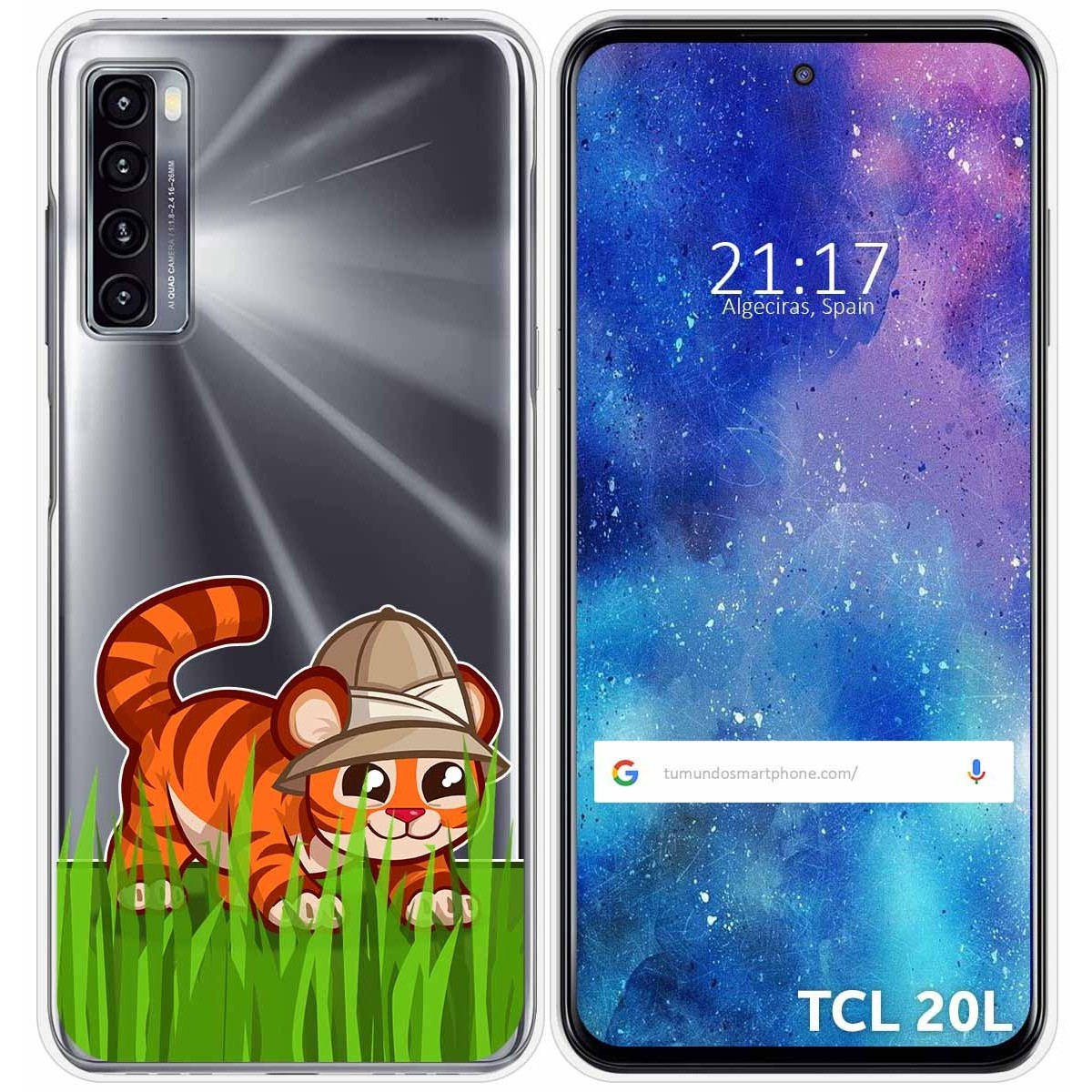 Funda Gel Transparente para TCL 20L / 20L+ diseño Tigre Dibujos