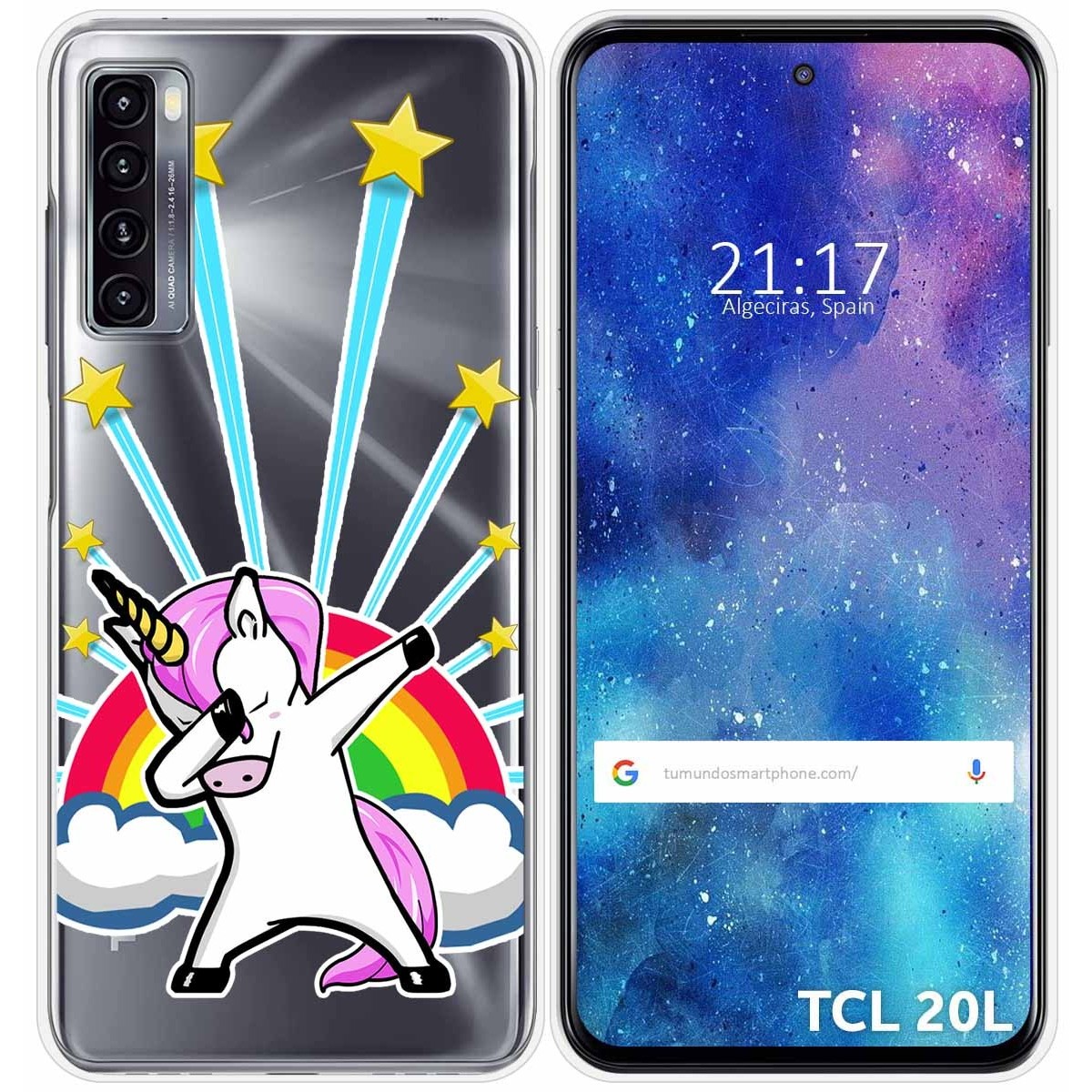 Funda Gel Transparente para TCL 20L / 20L+ diseño Unicornio Dibujos