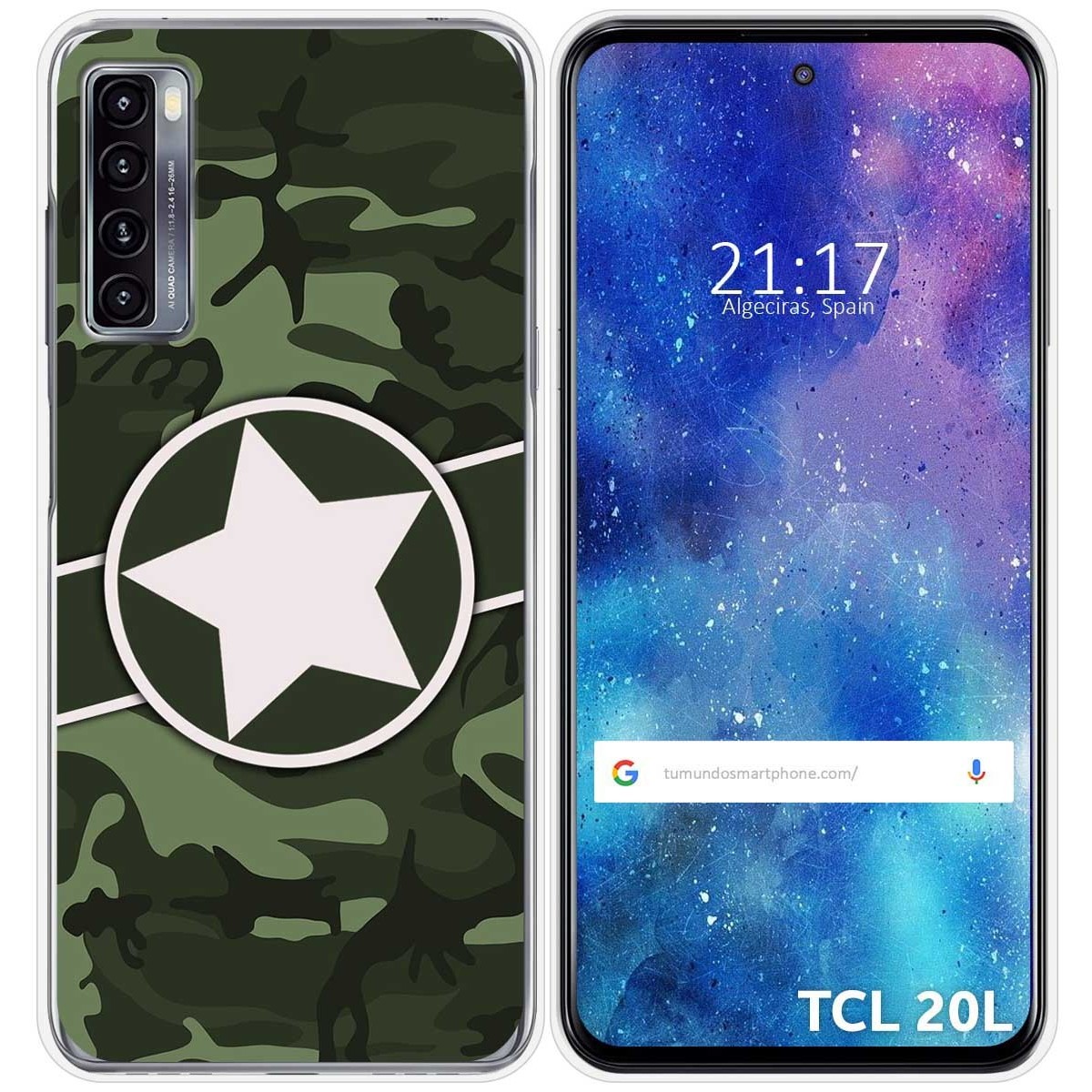 Funda Gel Tpu para TCL 20L / 20L+ diseño Camuflaje 01 Dibujos