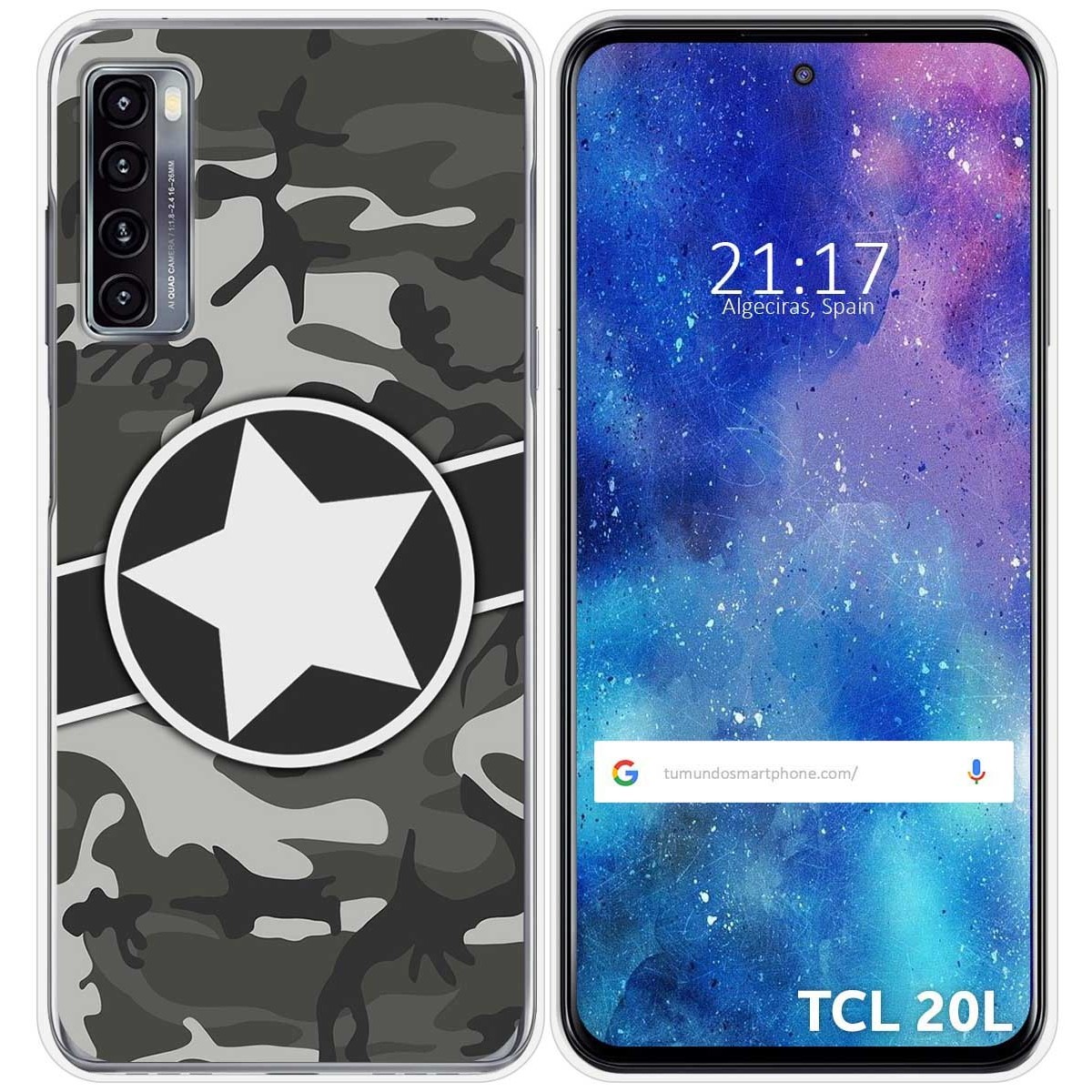 Funda Gel Tpu para TCL 20L / 20L+ diseño Camuflaje 02 Dibujos