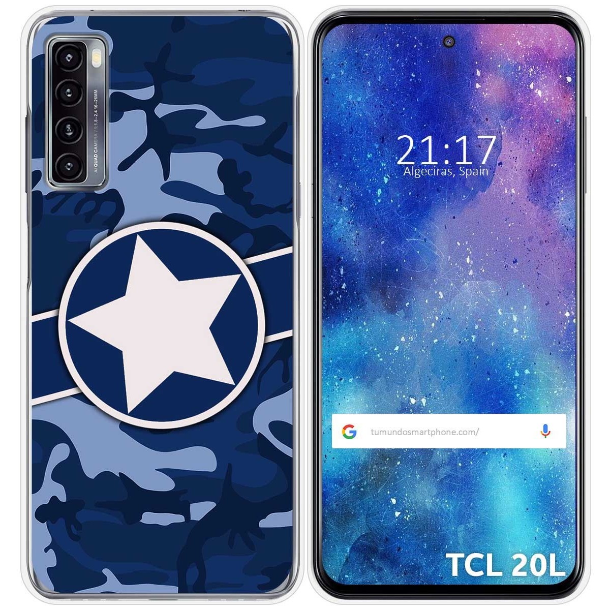 Funda Gel Tpu para TCL 20L / 20L+ diseño Camuflaje 03 Dibujos