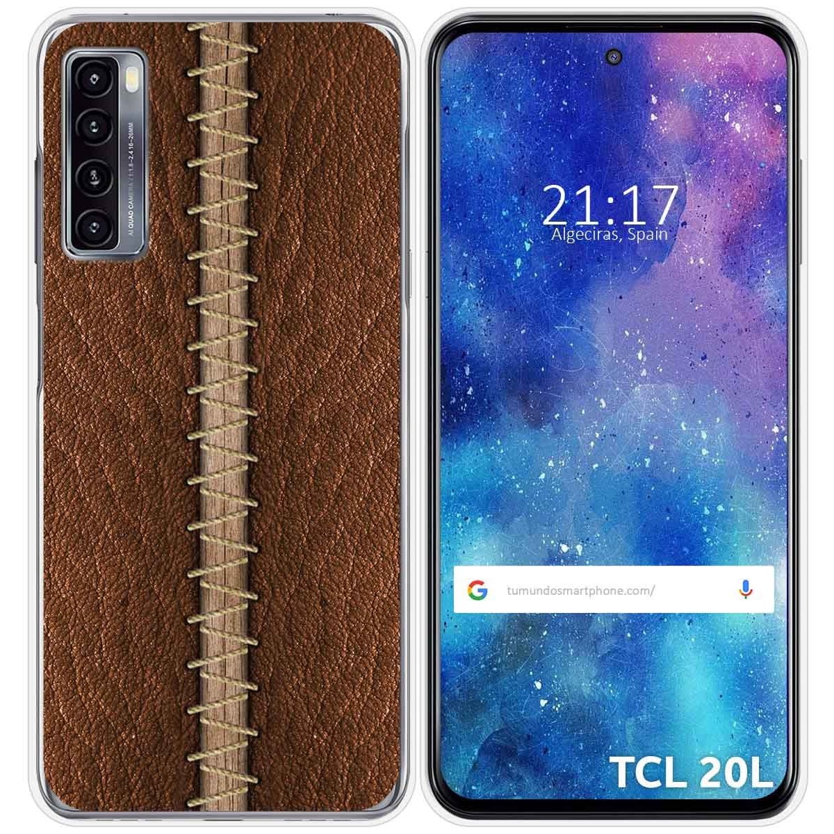 Funda Gel Tpu para TCL 20L / 20L+ diseño Cuero 01 Dibujos