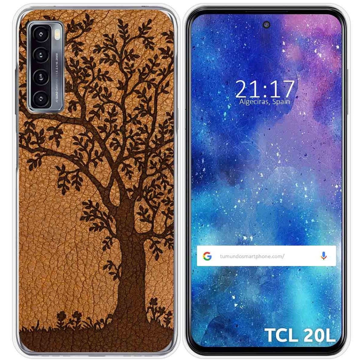 Funda Gel Tpu para TCL 20L / 20L+ diseño Cuero 03 Dibujos