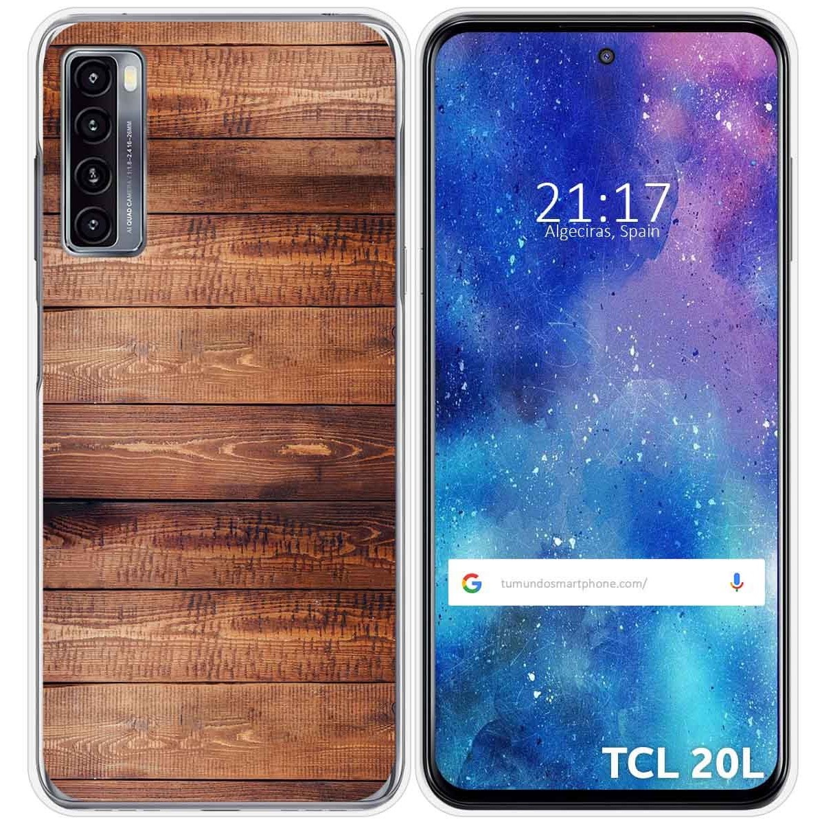 Funda Gel Tpu para TCL 20L / 20L+ diseño Madera 02 Dibujos