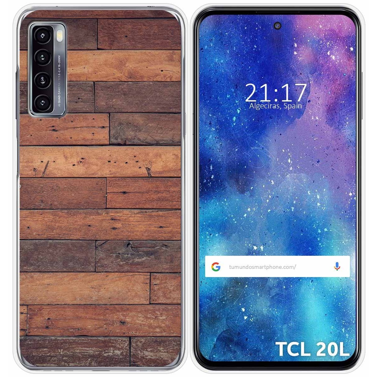 Funda Gel Tpu para TCL 20L / 20L+ diseño Madera 03 Dibujos