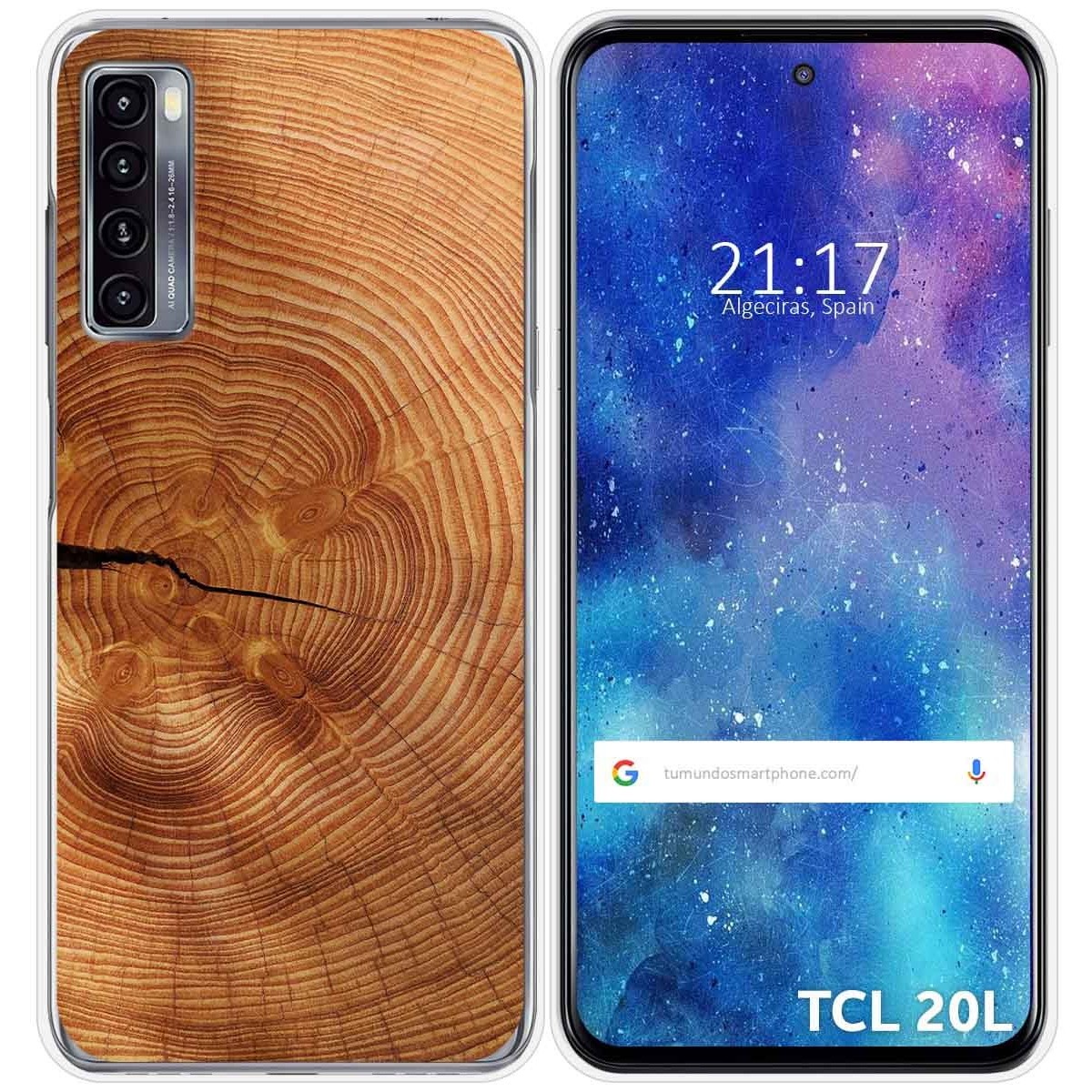 Funda Gel Tpu para TCL 20L / 20L+ diseño Madera 04 Dibujos