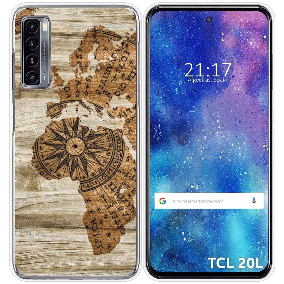 Funda Gel Tpu para TCL 20L / 20L+ diseño Madera 07 Dibujos