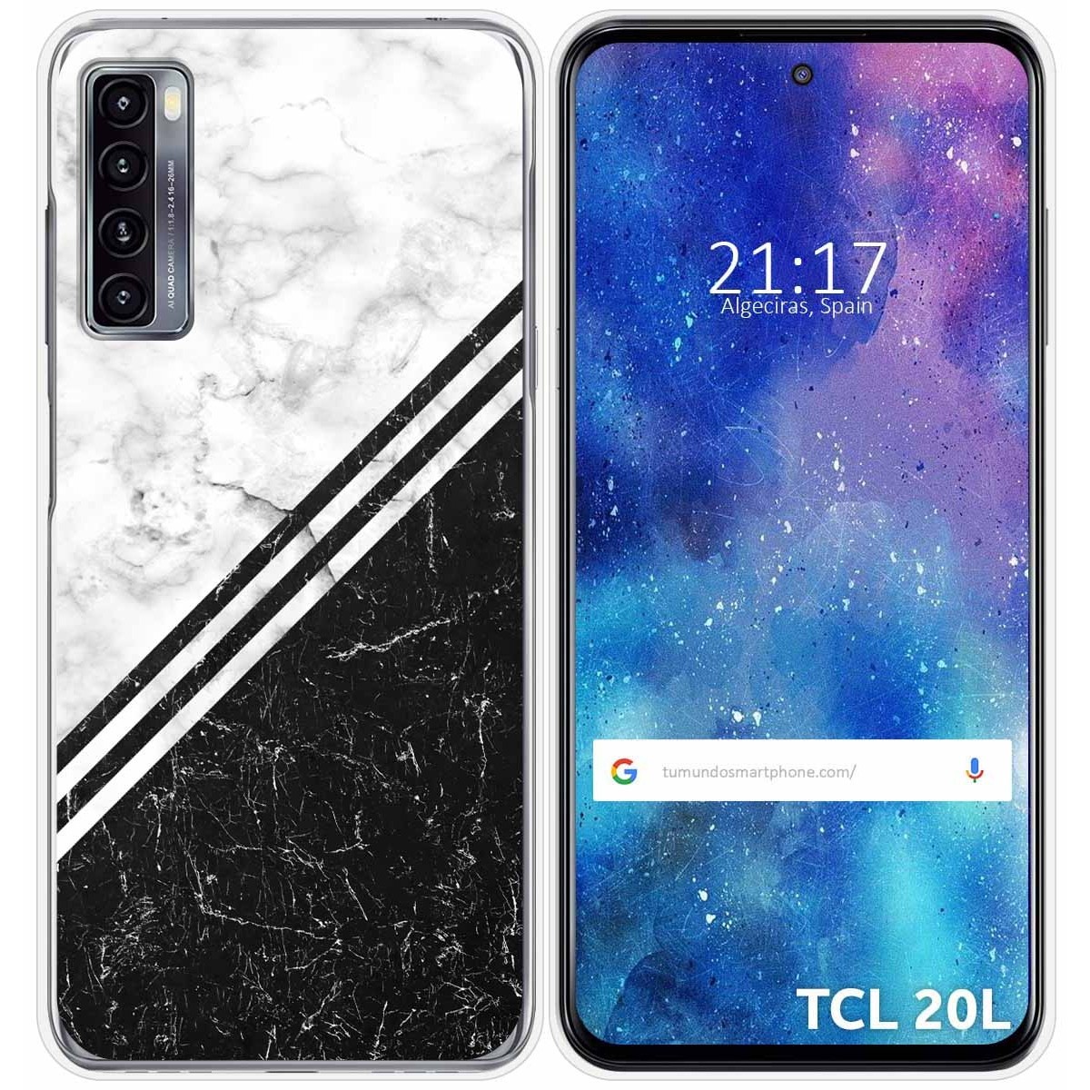 Funda Gel Tpu para TCL 20L / 20L+ diseño Mármol 01 Dibujos