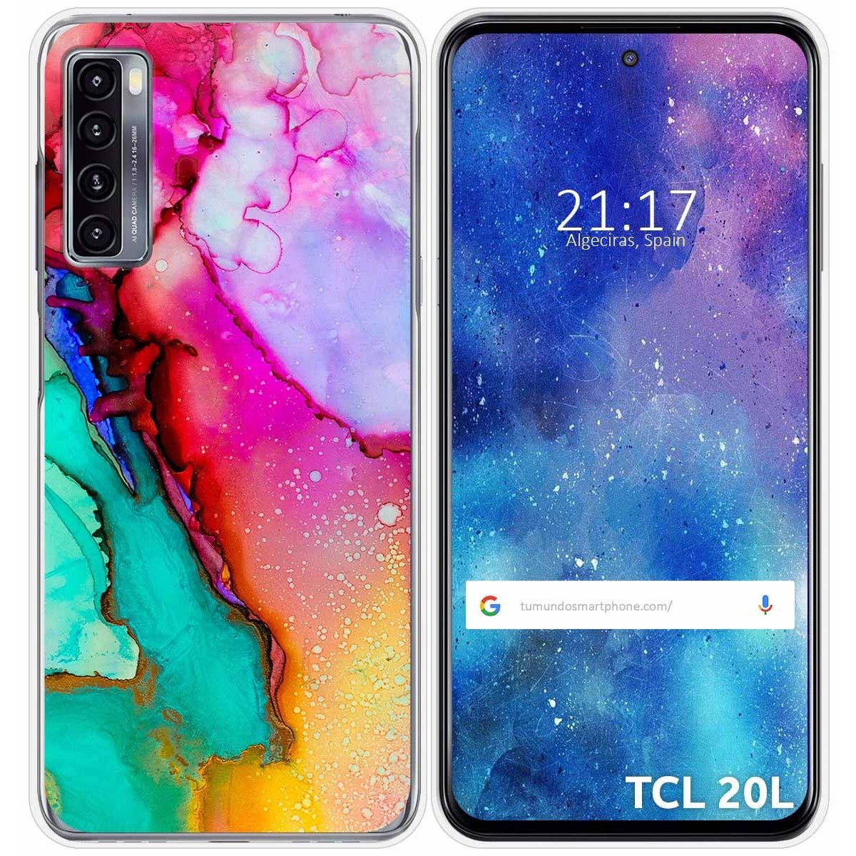 Funda Gel Tpu para TCL 20L / 20L+ diseño Mármol 15 Dibujos
