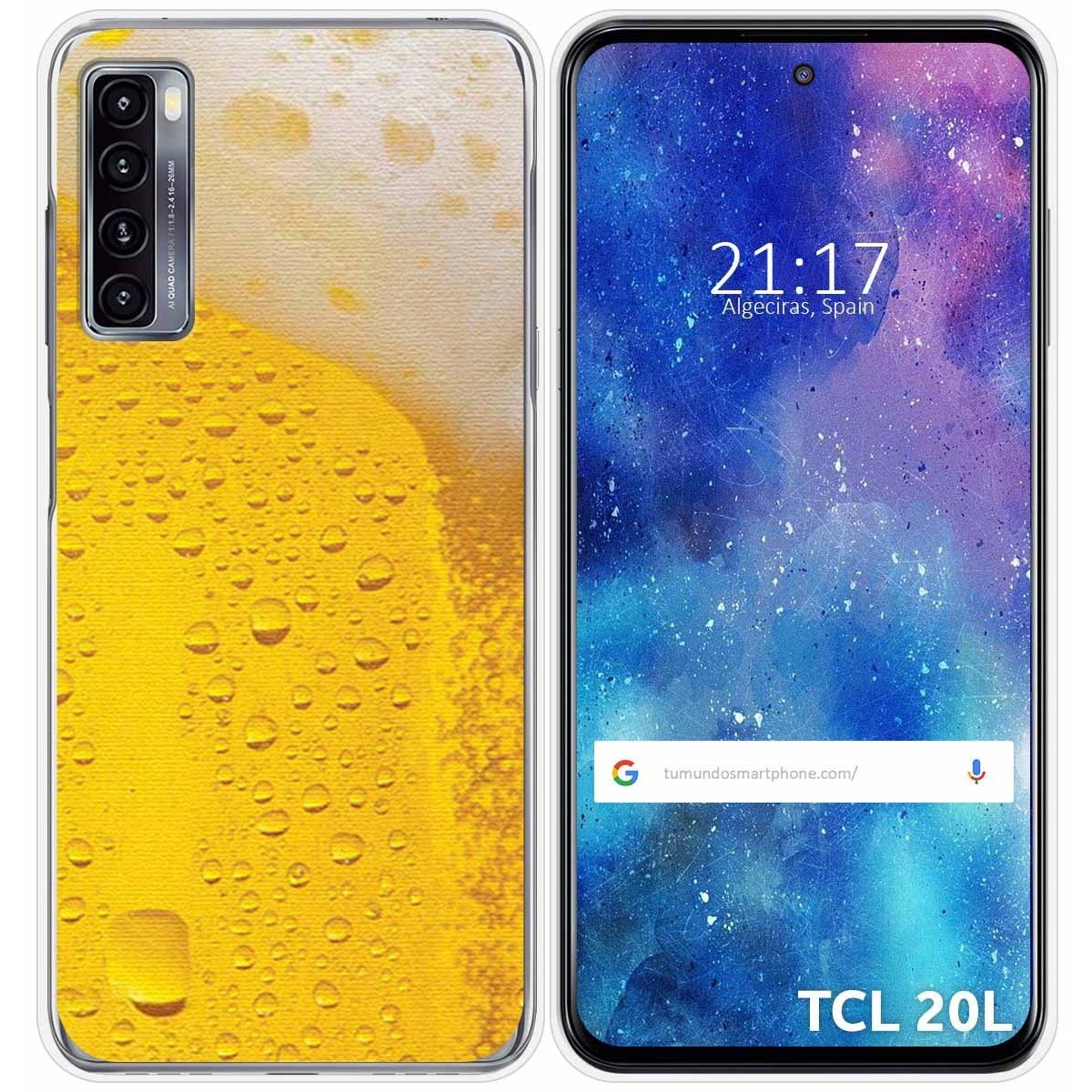 Funda Gel Tpu para TCL 20L / 20L+ diseño Cerveza Dibujos