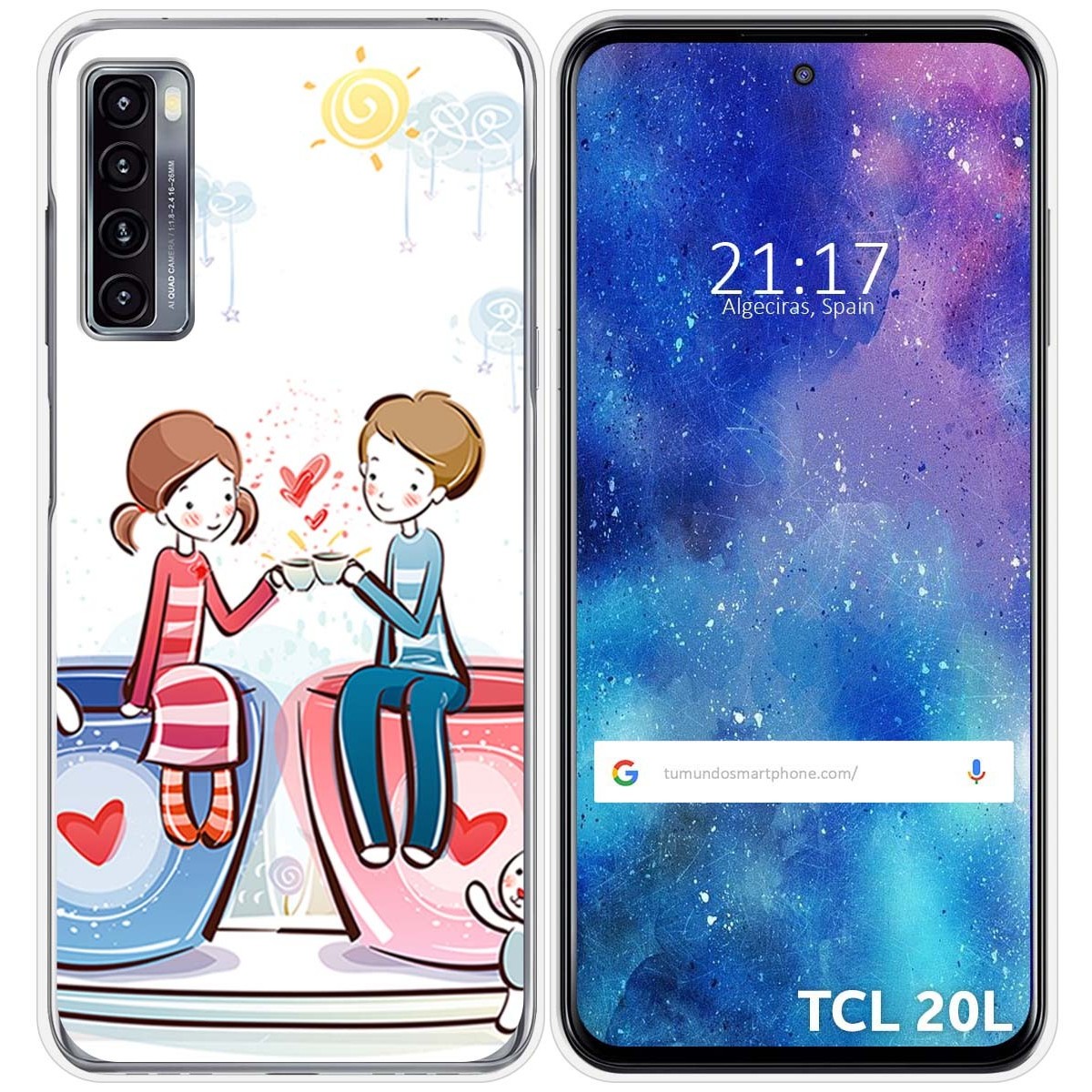 Funda Gel Tpu para TCL 20L / 20L+ diseño Café Dibujos