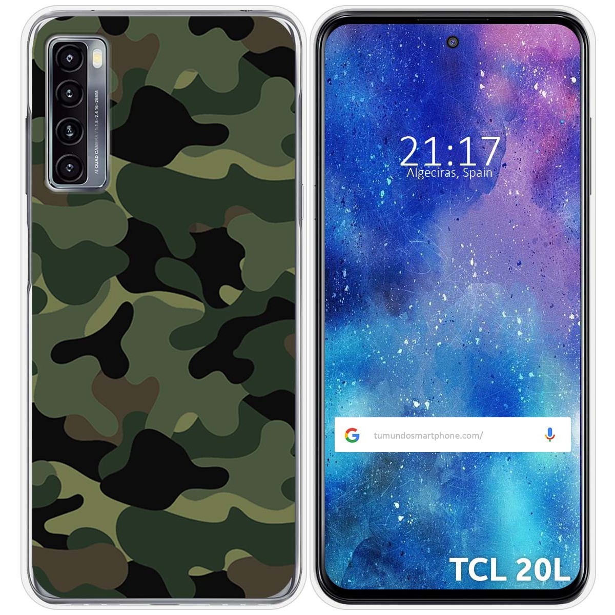 Funda Gel Tpu para TCL 20L / 20L+ diseño Camuflaje Dibujos