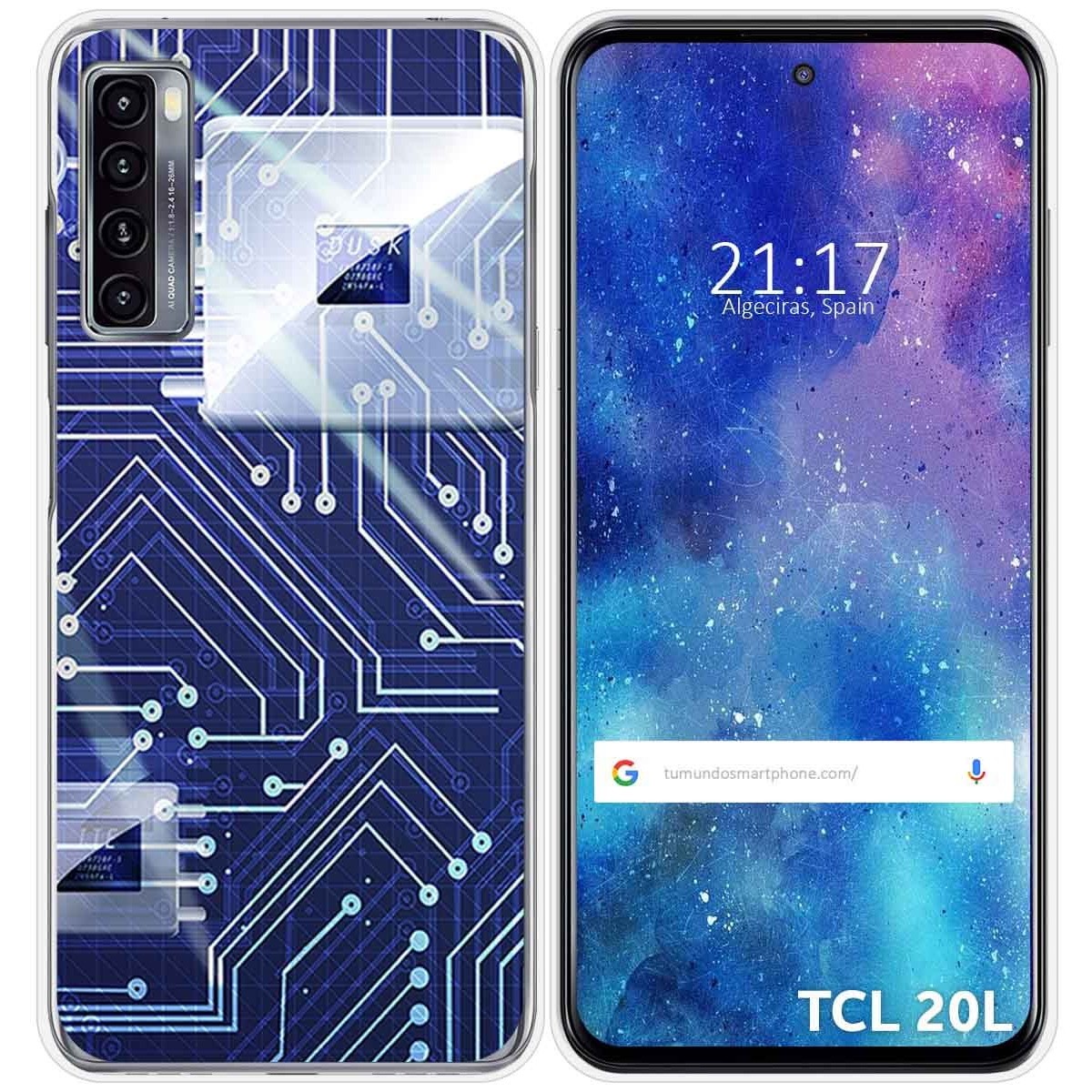 Funda Gel Tpu para TCL 20L / 20L+ diseño Circuito Dibujos