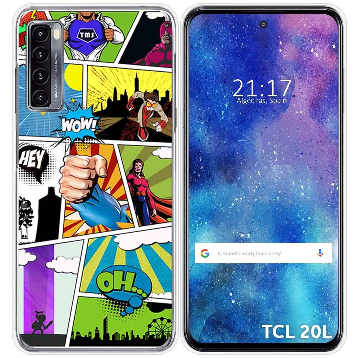 Funda Gel Tpu para TCL 20L / 20L+ diseño Comic Dibujos