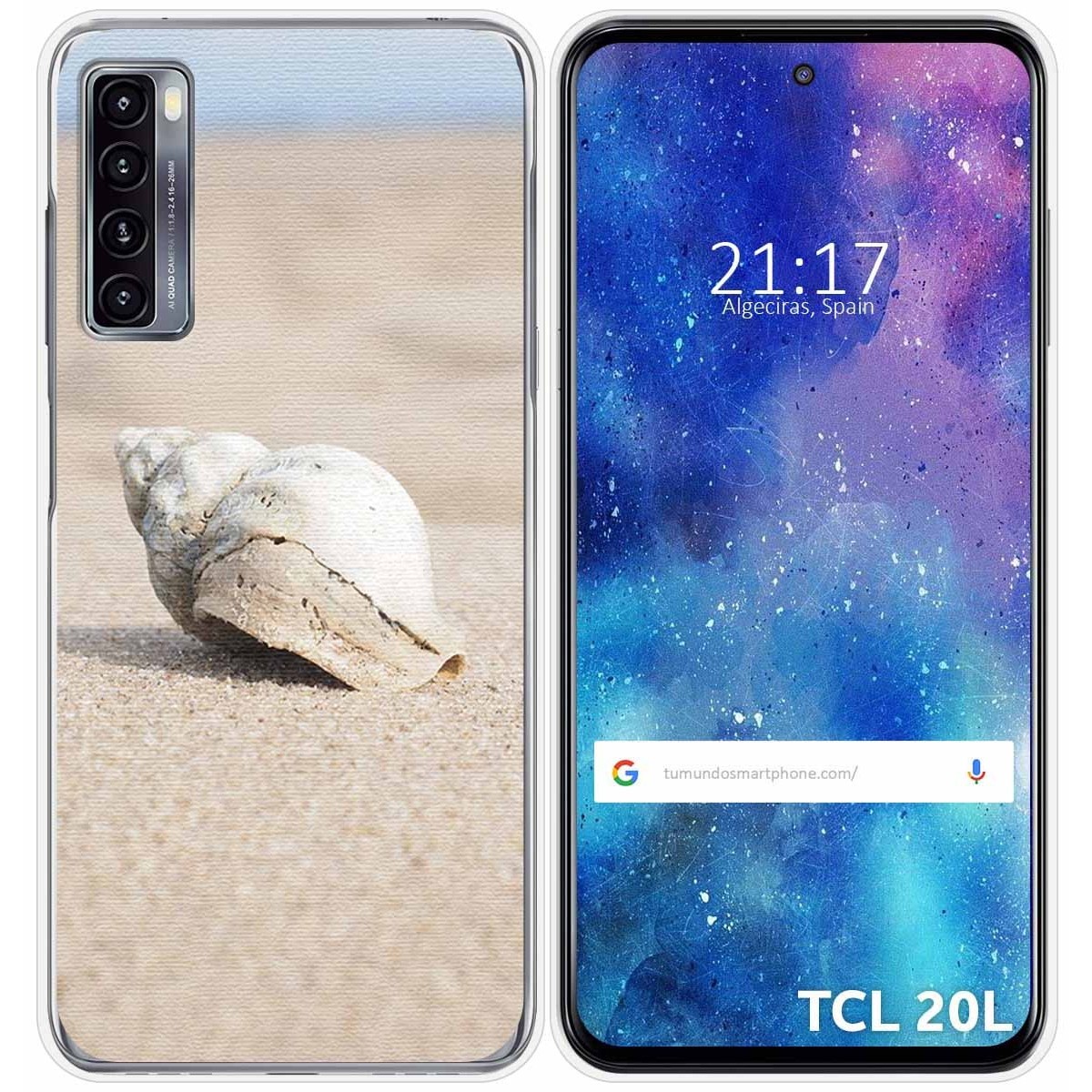 Funda Gel Tpu para TCL 20L / 20L+ diseño Concha Dibujos