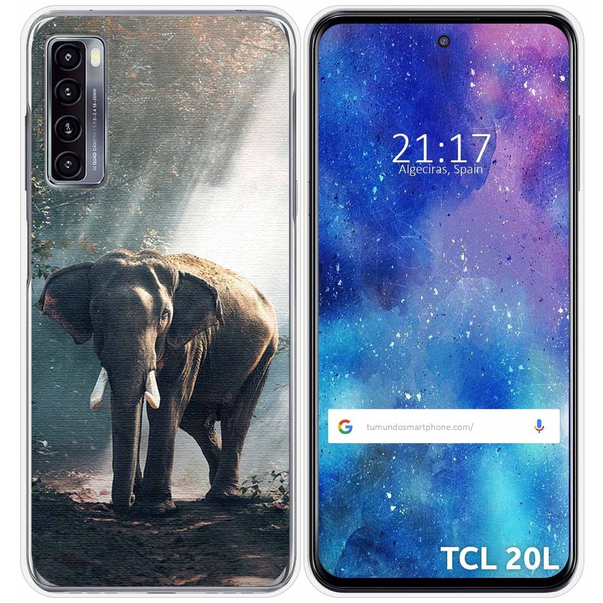 Funda Gel Tpu para TCL 20L / 20L+ diseño Elefante Dibujos