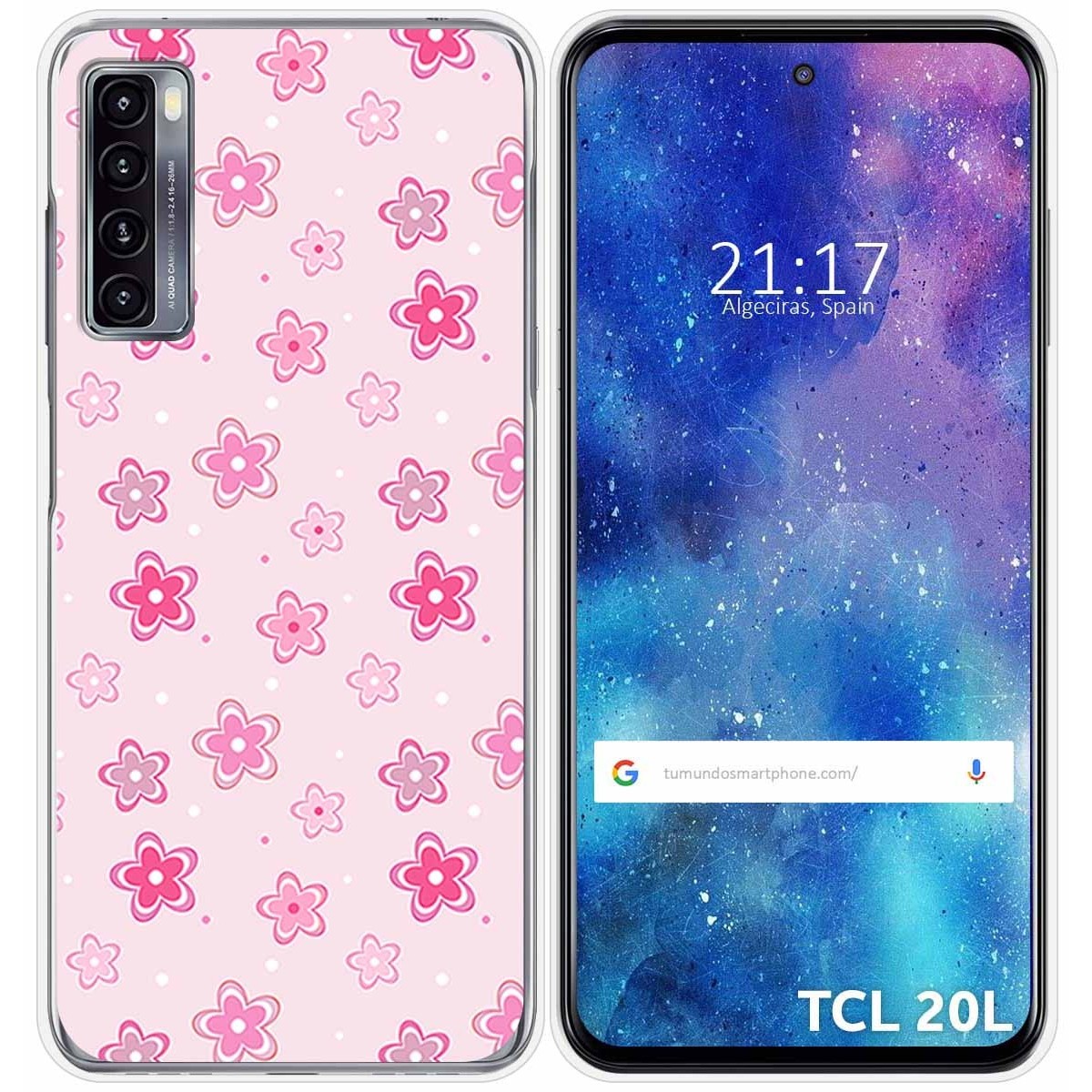 Funda Gel Tpu para TCL 20L / 20L+ diseño Flores Dibujos