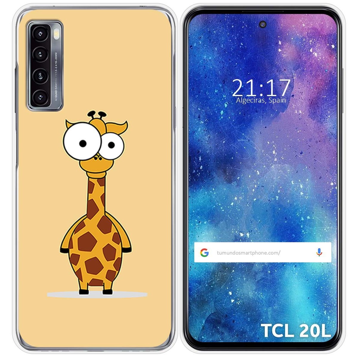 Funda Gel Tpu para TCL 20L / 20L+ diseño Jirafa Dibujos
