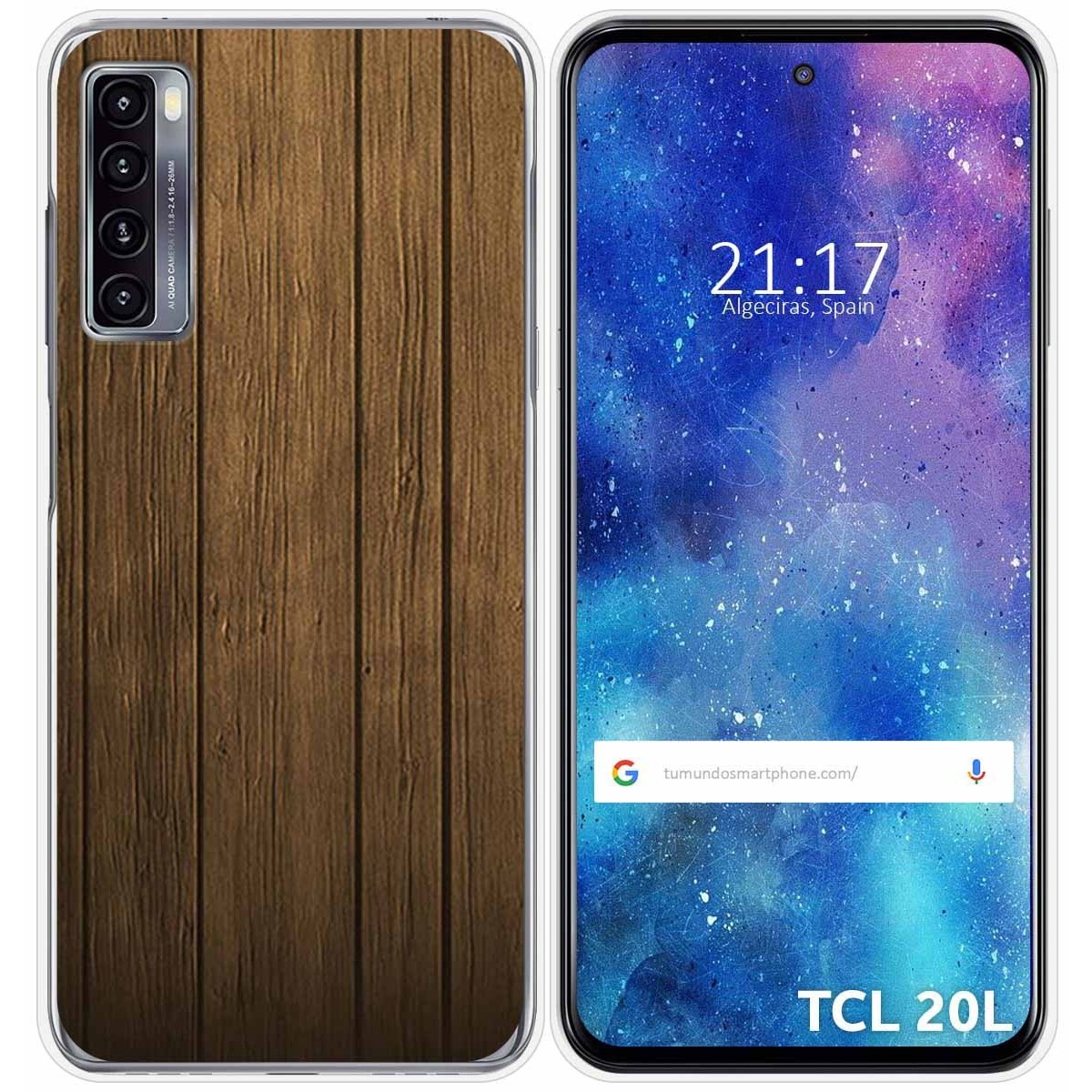 Funda Gel Tpu para TCL 20L / 20L+ diseño Madera Dibujos
