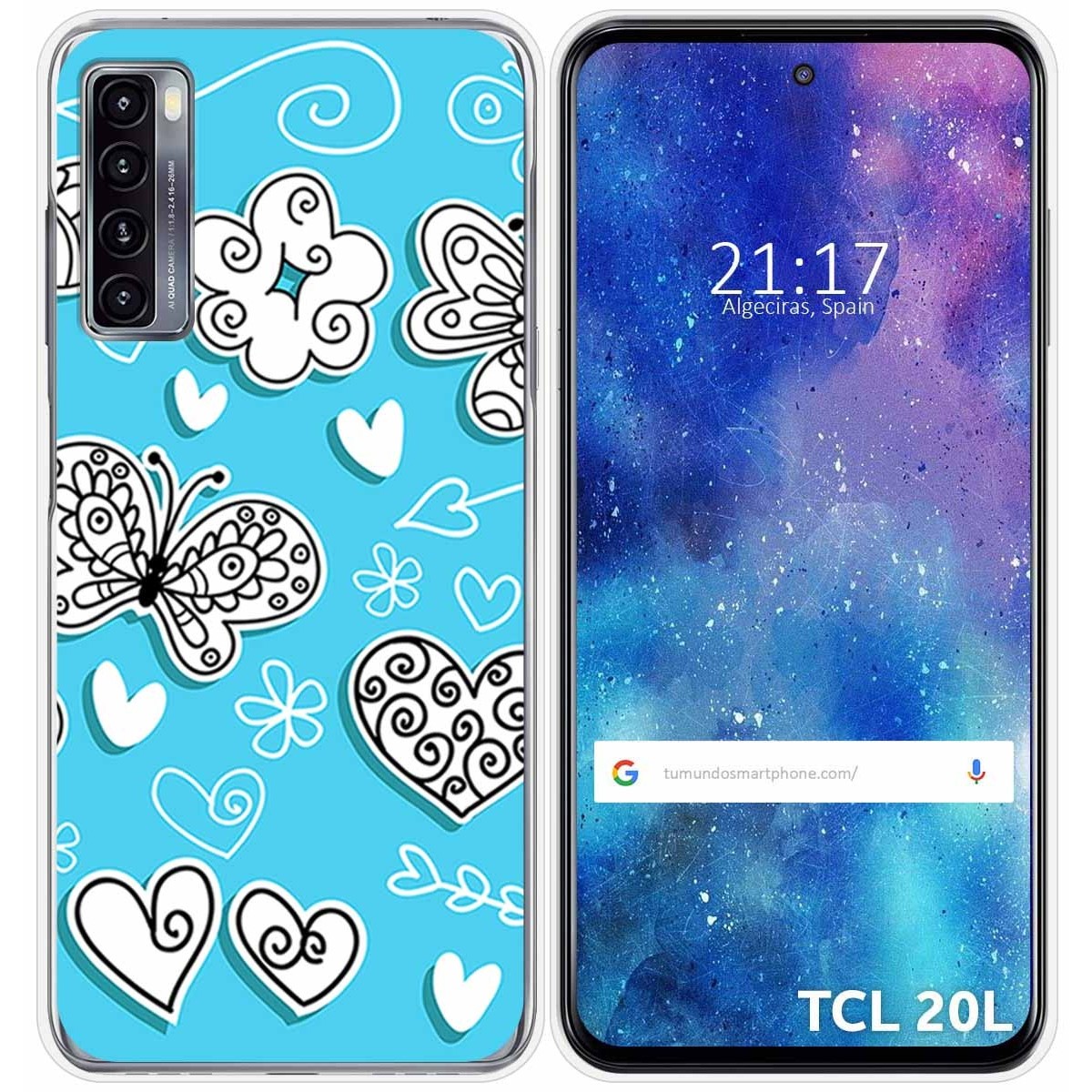 Funda Gel Tpu para TCL 20L / 20L+ diseño Mariposas Dibujos