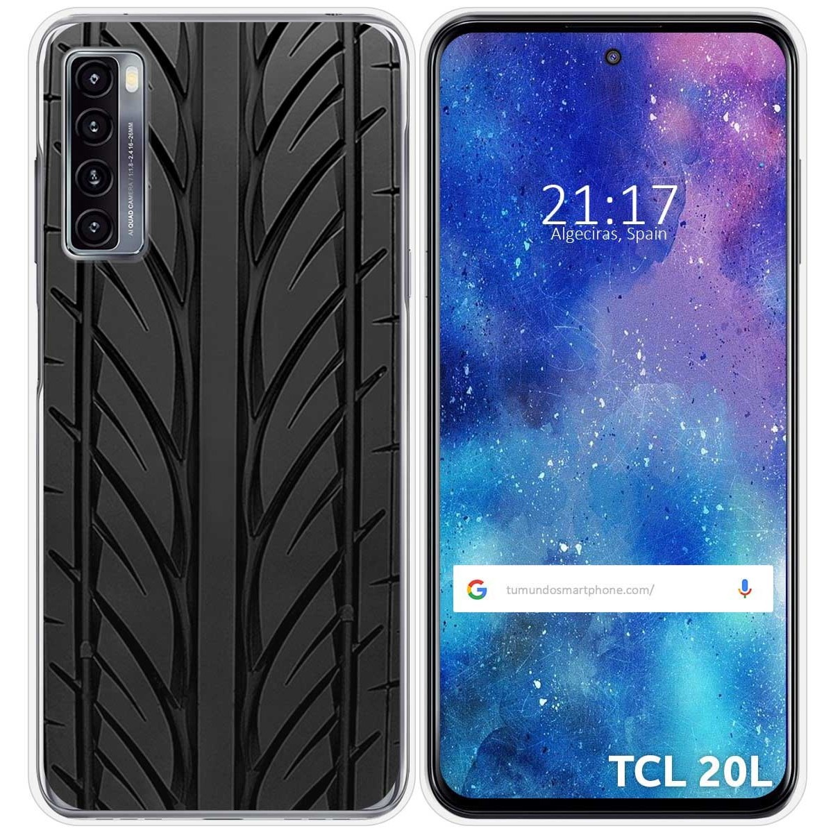 Funda Gel Tpu para TCL 20L / 20L+ diseño Neumatico Dibujos