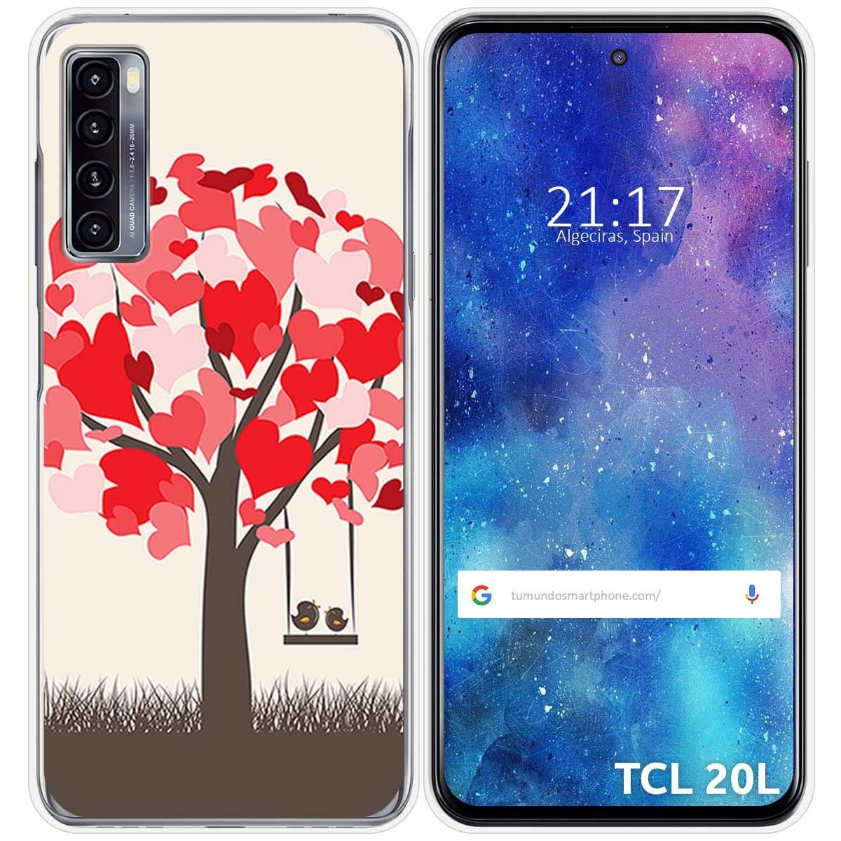 Funda Gel Tpu para TCL 20L / 20L+ diseño Pajaritos Dibujos