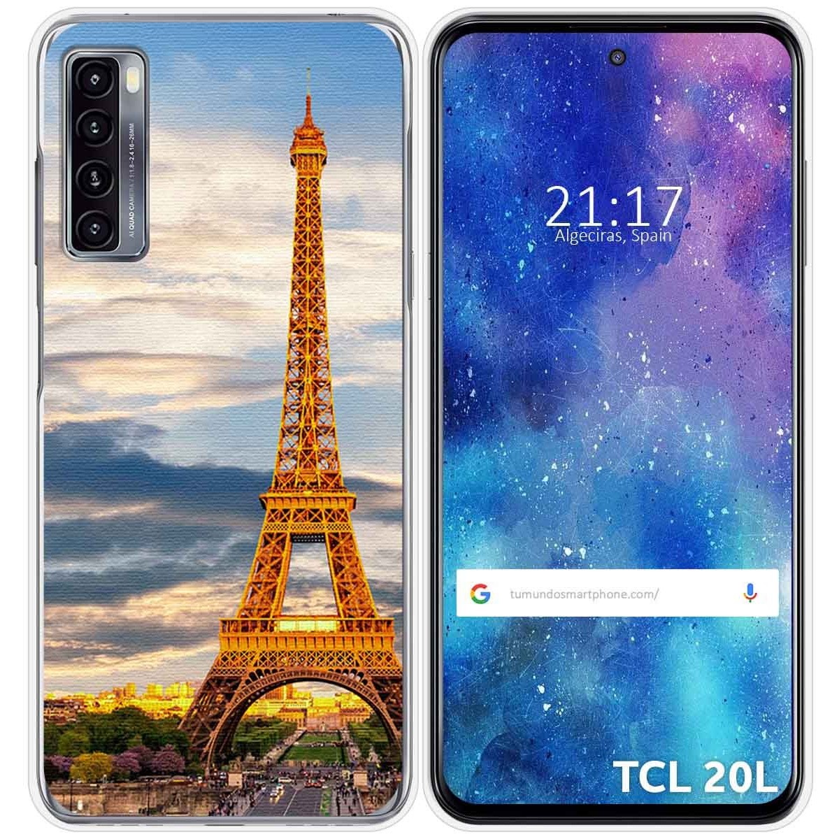 Funda Gel Tpu para TCL 20L / 20L+ diseño Paris Dibujos