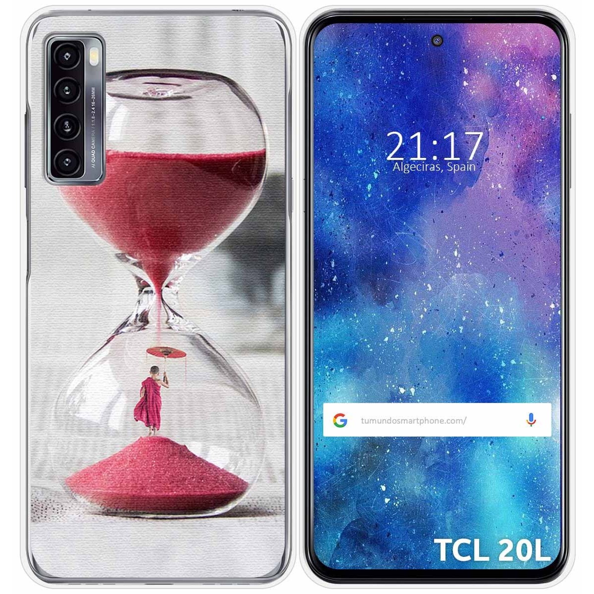 Funda Gel Tpu para TCL 20L / 20L+ diseño Reloj Dibujos