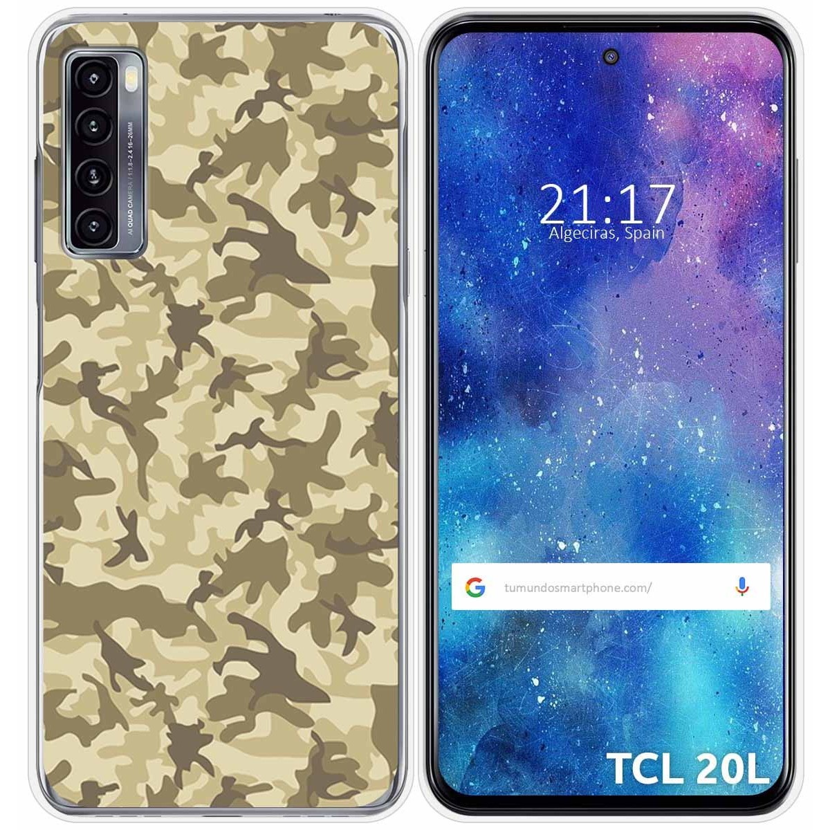 Funda Gel Tpu para TCL 20L / 20L+ diseño Sand Camuflaje Dibujos