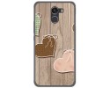 Funda Gel Tpu para Wileyfox Swift 2 Diseño Corazones Madera Dibujos