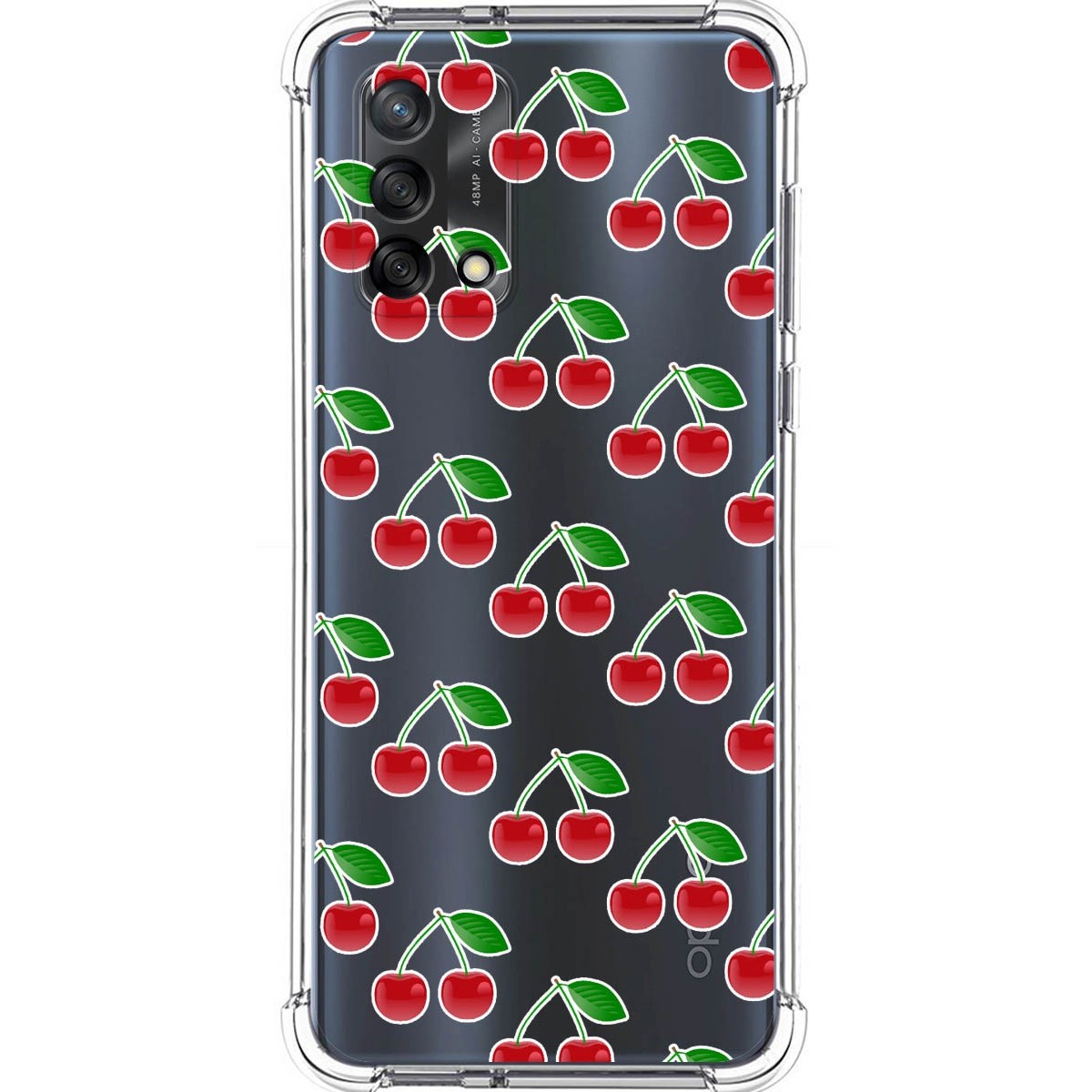 Funda Silicona Antigolpes para Vivo Y52 5G / Y72 5G diseño Cerezas Dibujos