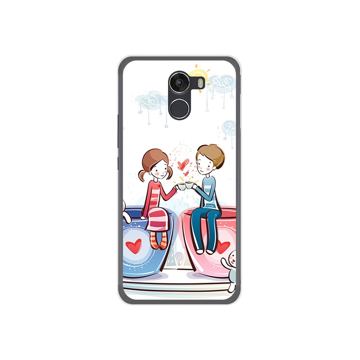 Funda Gel Tpu para Wileyfox Swift 2 Diseño Cafe Dibujos