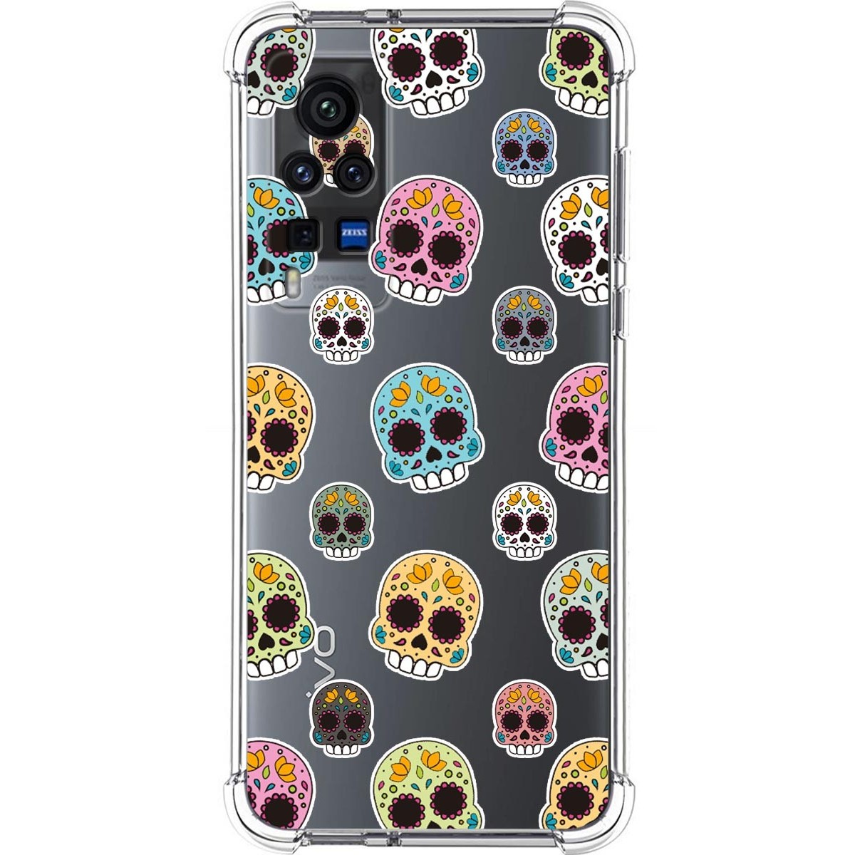 Funda Silicona Antigolpes para Vivo X60 Pro 5G diseño Catrina Dibujos