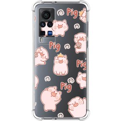 Funda Silicona Antigolpes para Vivo X60 Pro 5G diseño Cerdos Dibujos