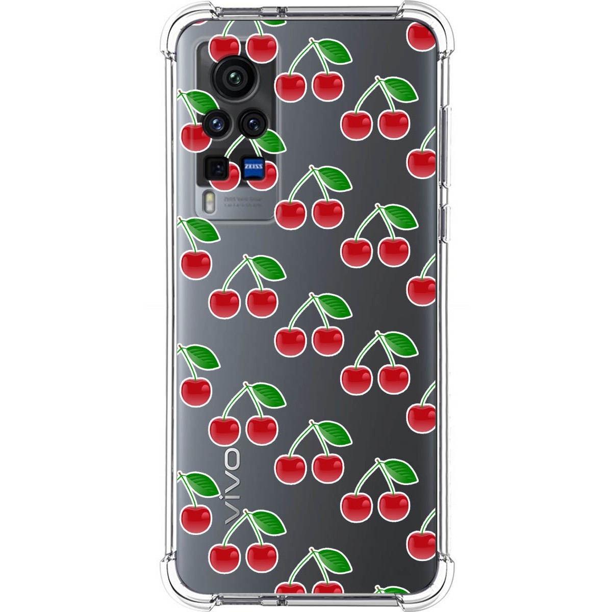Funda Silicona Antigolpes para Vivo X60 Pro 5G diseño Cerezas Dibujos