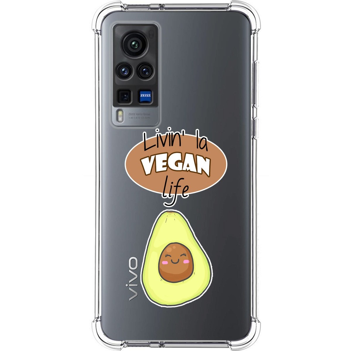 Funda Silicona Antigolpes para Vivo X60 Pro 5G diseño Vegan Life Dibujos