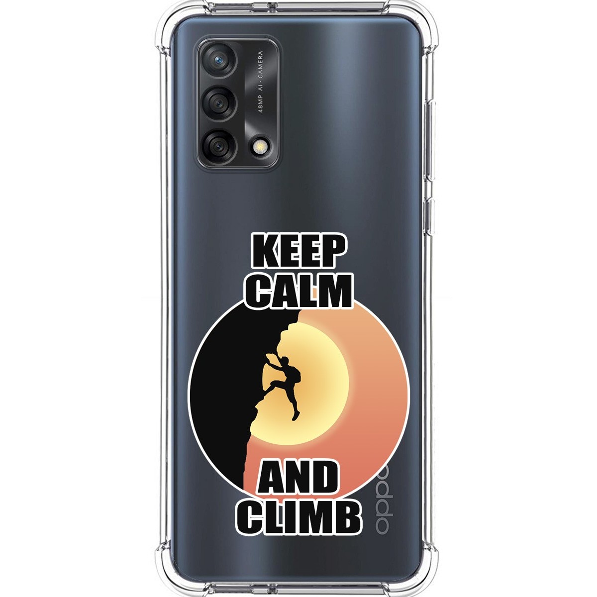 Funda Silicona Antigolpes para Oppo A74 4G diseño Hombre Escalada Dibujos