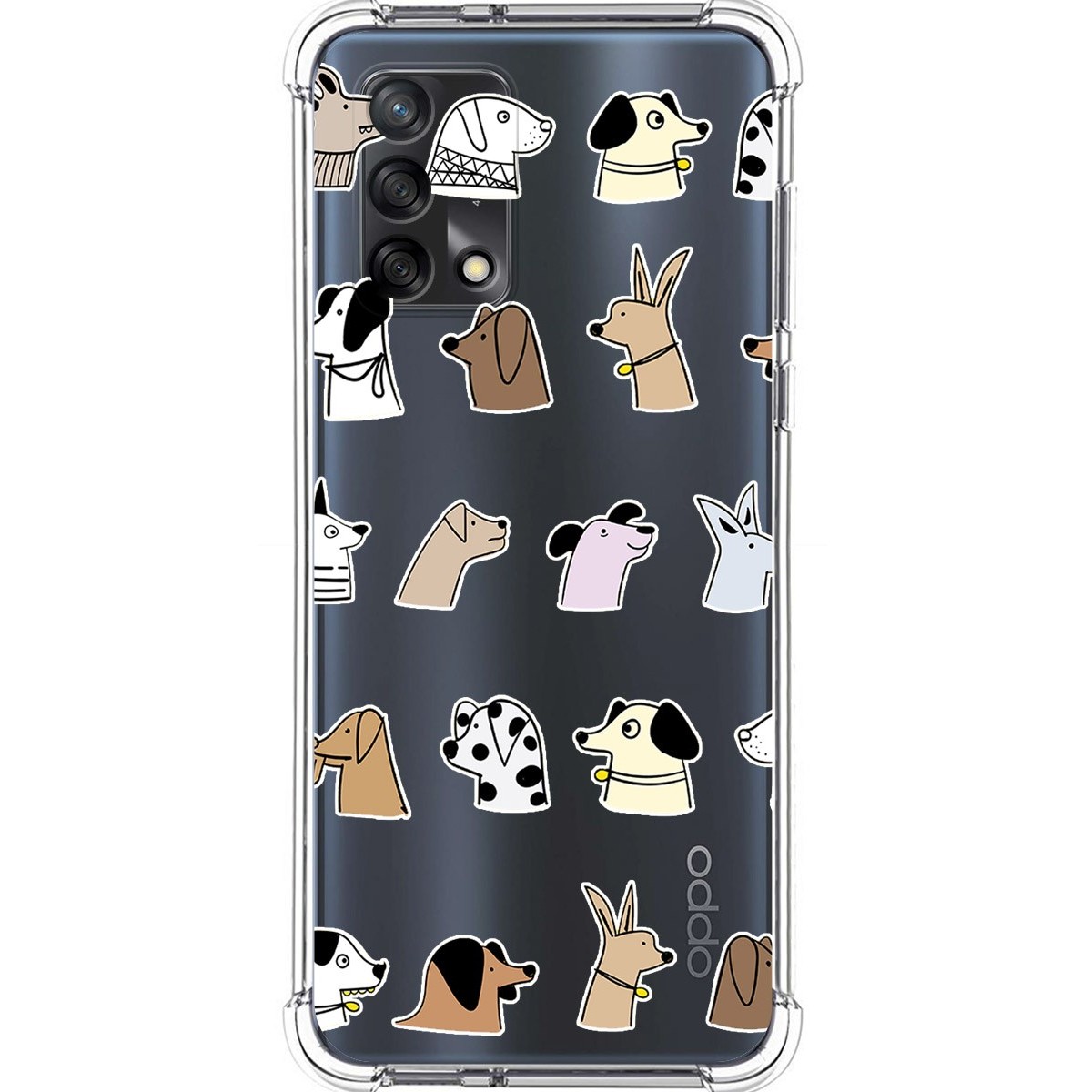 Funda Silicona Antigolpes para Oppo A74 4G diseño Perros Dibujos