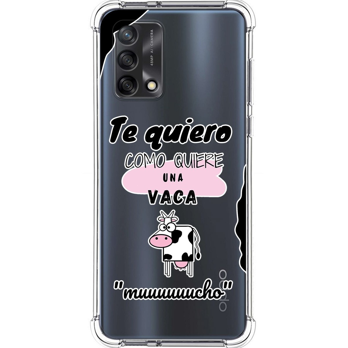 Funda Silicona Antigolpes para Oppo A74 4G diseño Vaca Dibujos